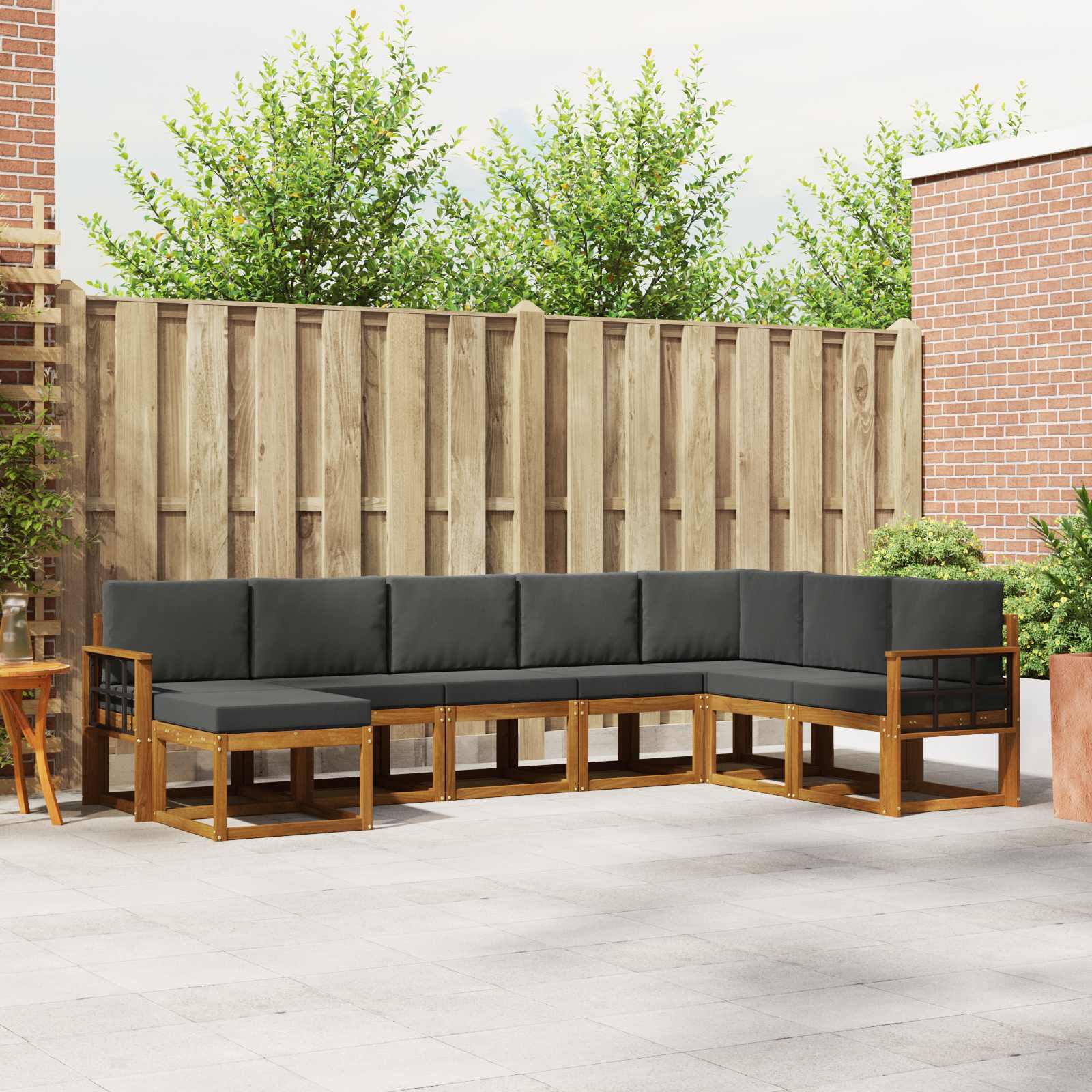Ensemble de canapés d'extérieur 8 pcs Naturel et Anthracite - XIOS