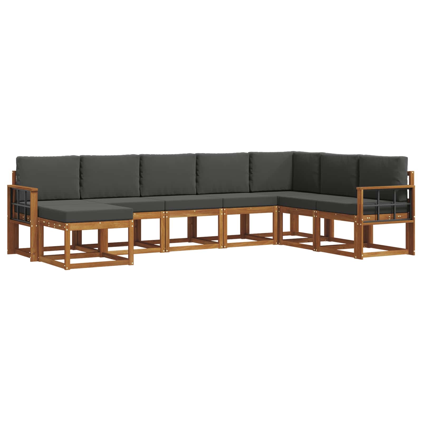 Ensemble de canapés d'extérieur 8 pcs Naturel et Anthracite - XIOS