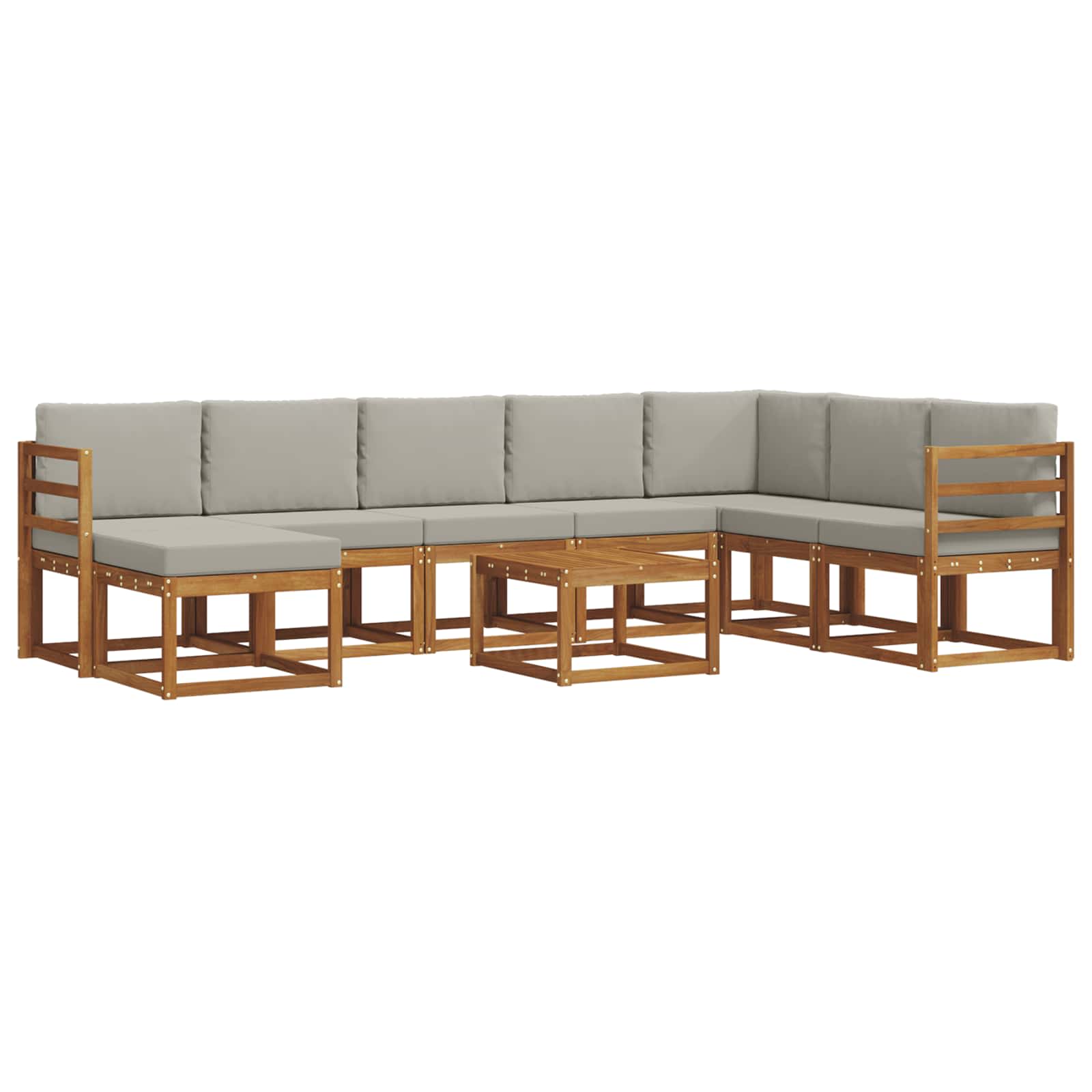 Ensemble de canapés d'extérieur 9 pcs Gris Naturel et Clair - XIOS