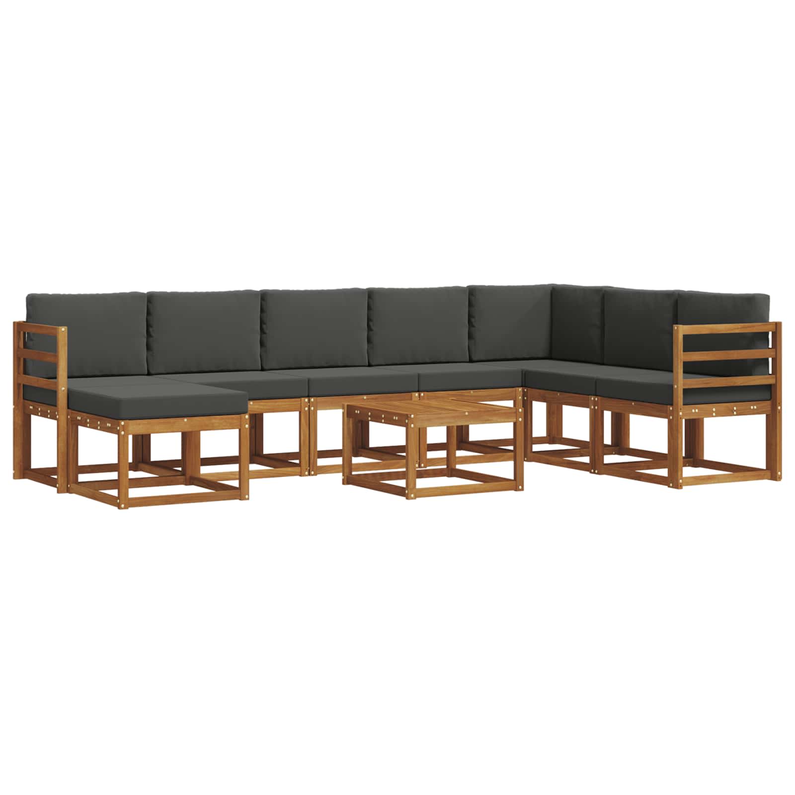 Ensemble de canapés d'extérieur 9 pcs Naturel et Anthracite - XIOS