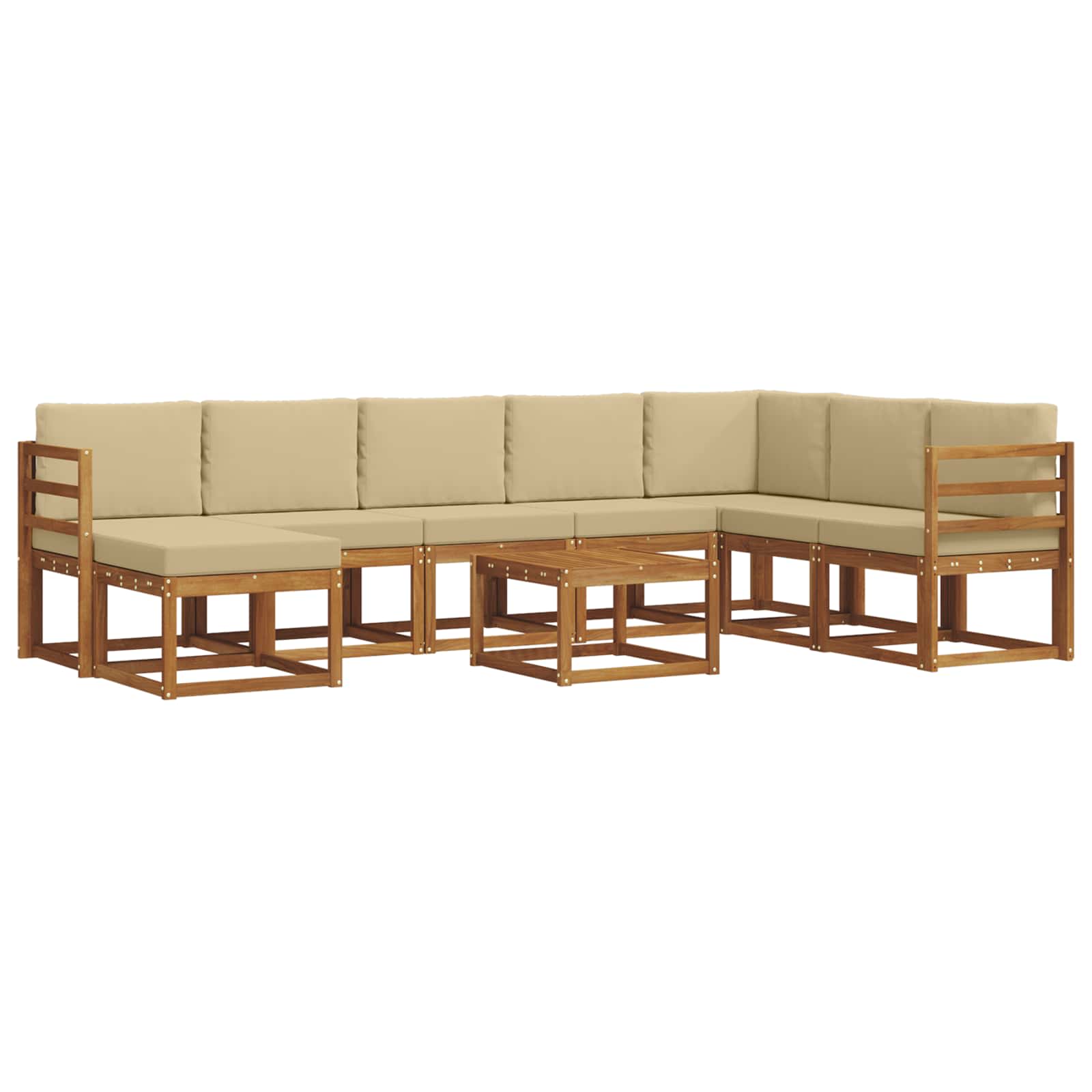 Ensemble de canapés d'extérieur 9 pcs Naturel et Beige - XIOS