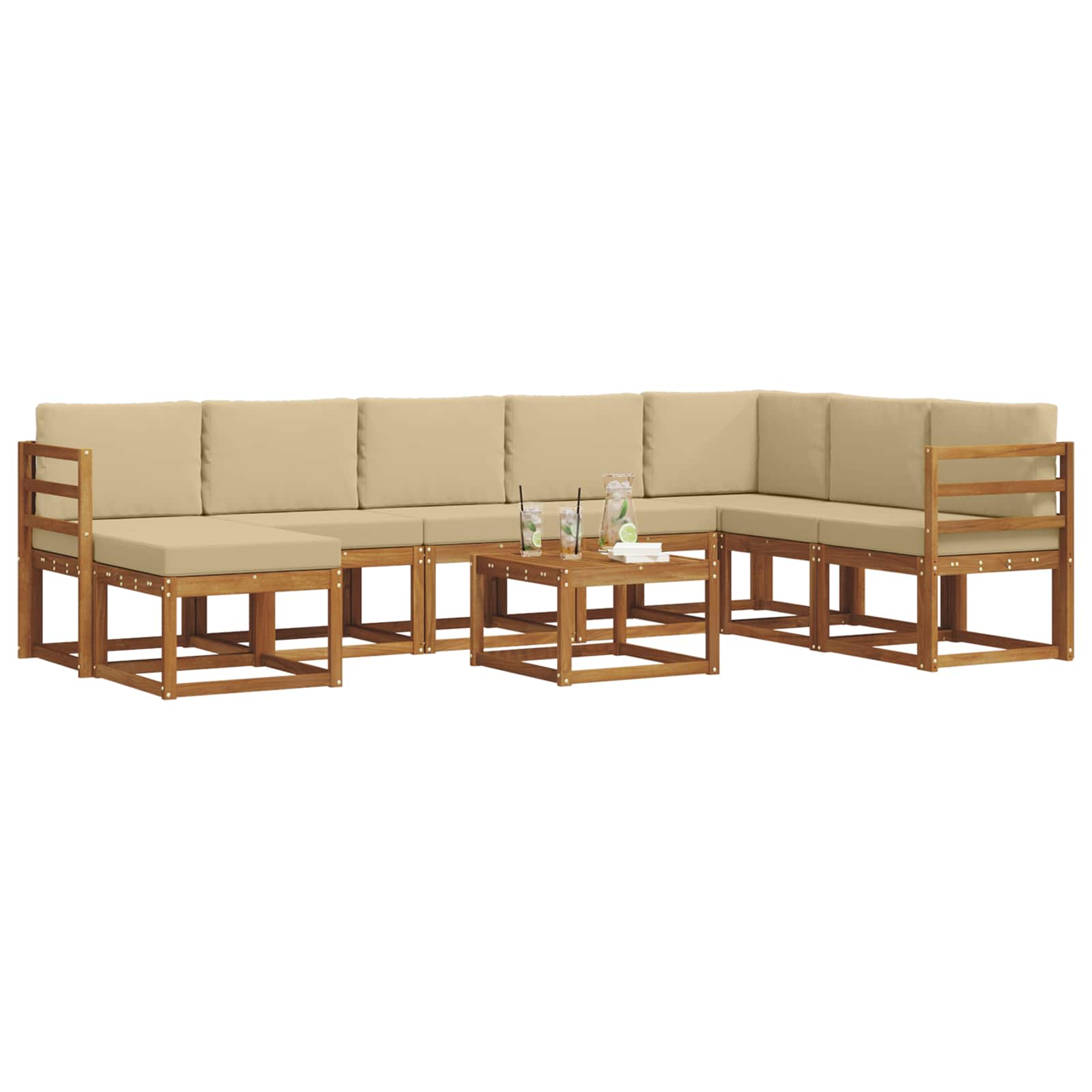 Ensemble de canapés d'extérieur 9 pcs Naturel et Beige - XIOS