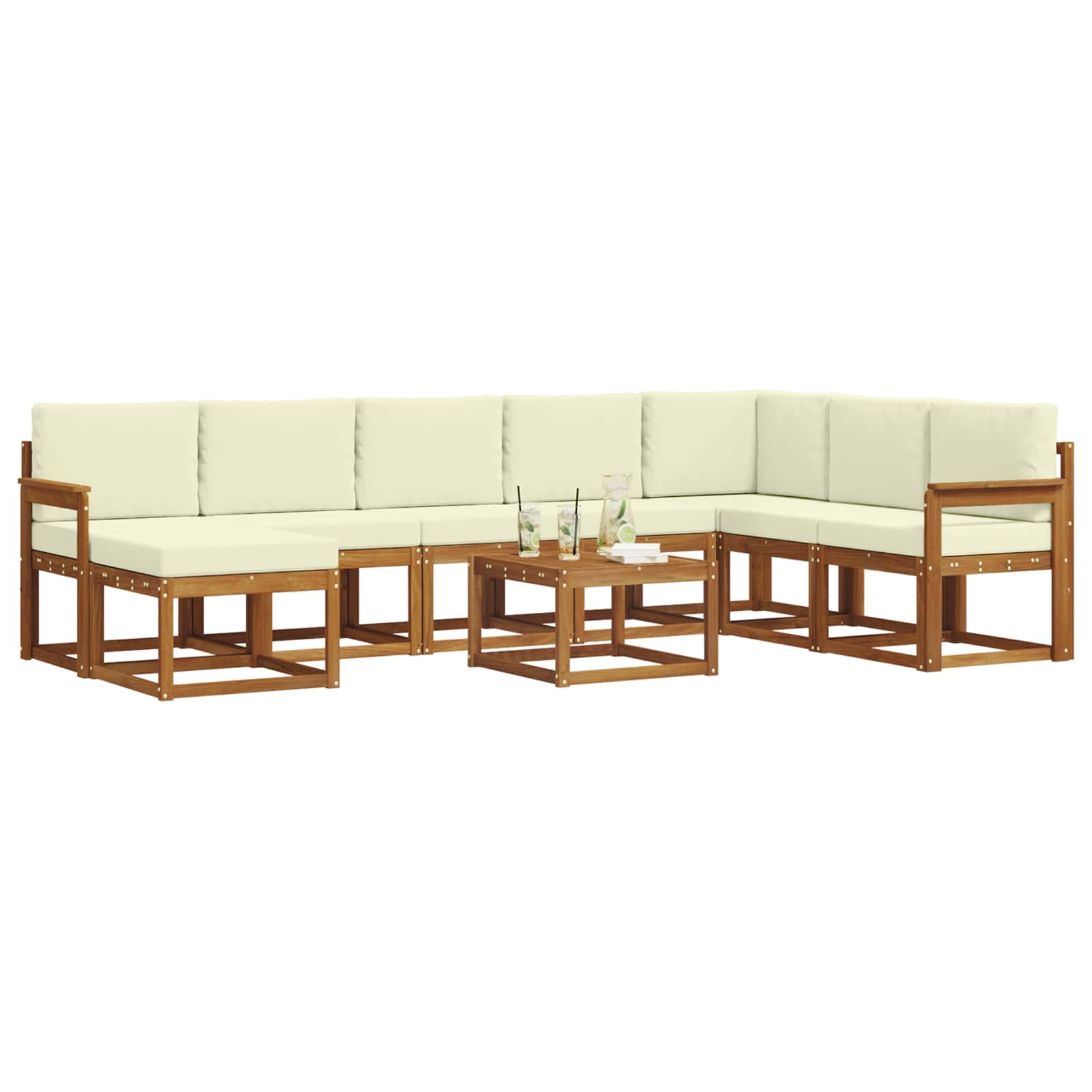 Ensemble de canapés d'extérieur 9 pcs Naturel et Crème - XIOS