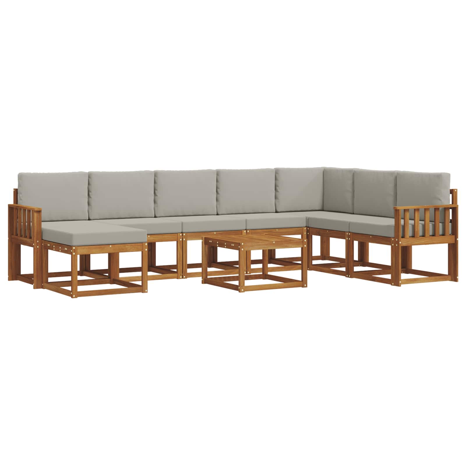 Ensemble de canapés d'extérieur 9 pcs Gris Naturel et Clair - XIOS