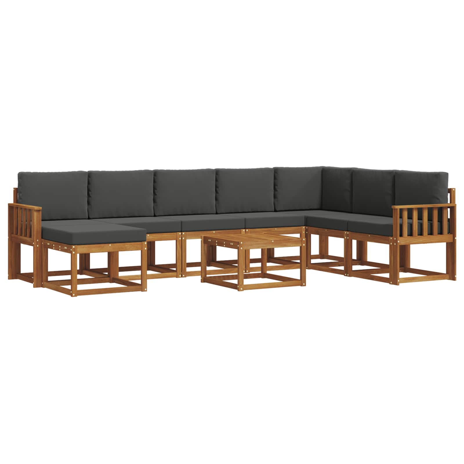 Ensemble de canapés d'extérieur 9 pcs Naturel et Anthracite - XIOS
