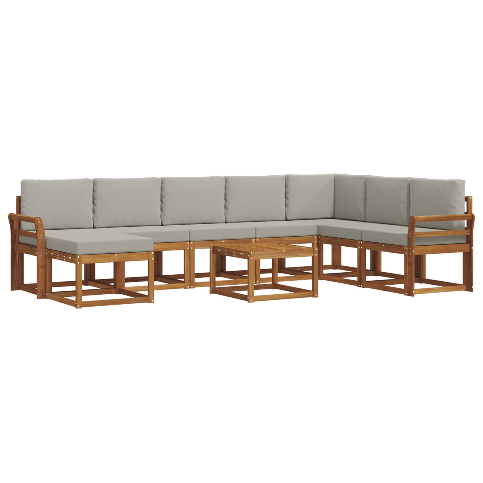 Ensemble de canapés d'extérieur 9 pcs Gris Naturel et Clair - XIOS