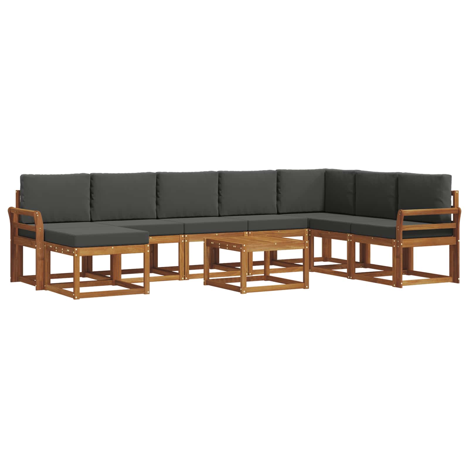 Ensemble de canapés d'extérieur 9 pcs Naturel et Anthracite - XIOS
