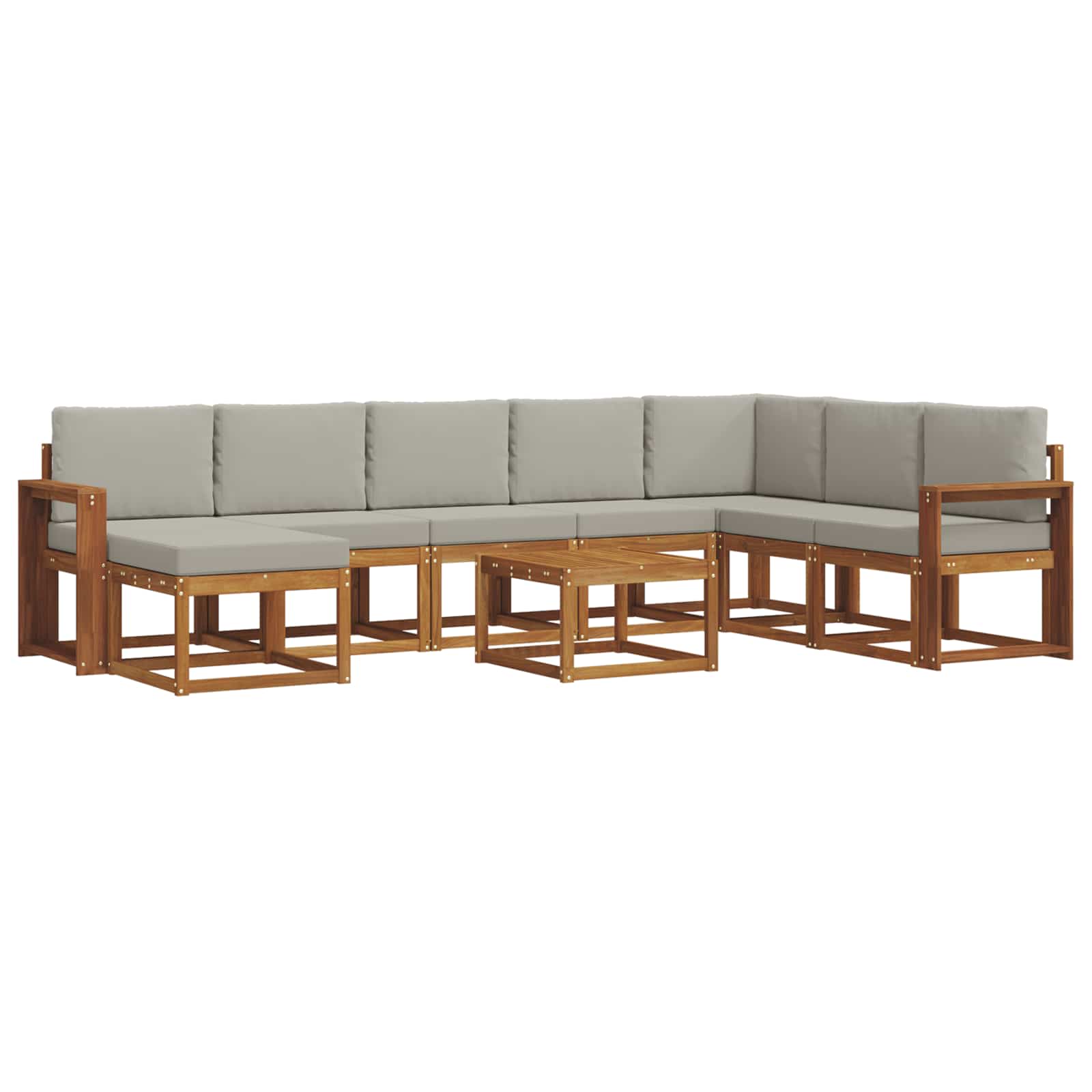 Ensemble de canapés d'extérieur 9 pcs Gris Naturel et Clair - XIOS