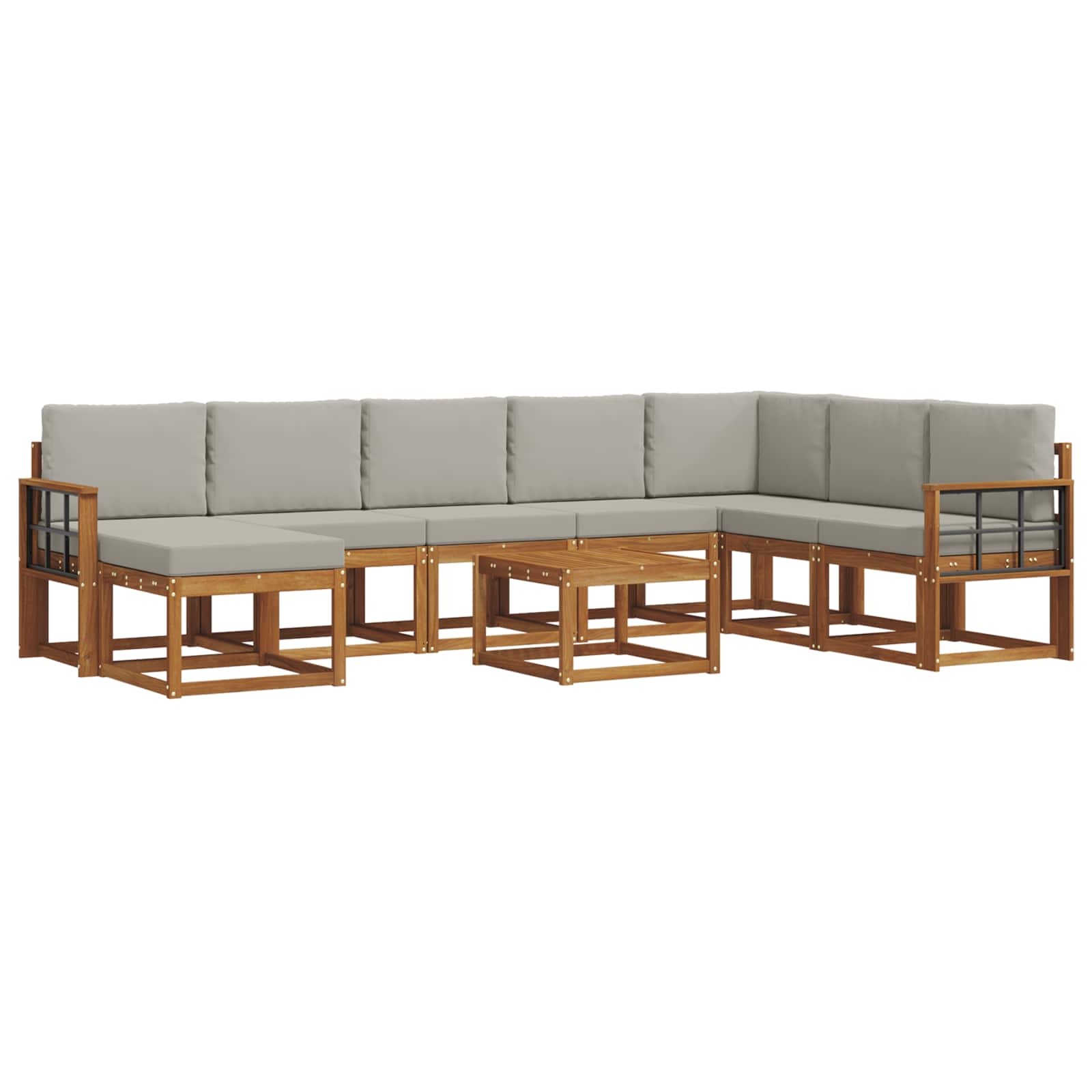 Ensemble de canapés d'extérieur 9 pcs Gris Naturel et Clair - XIOS