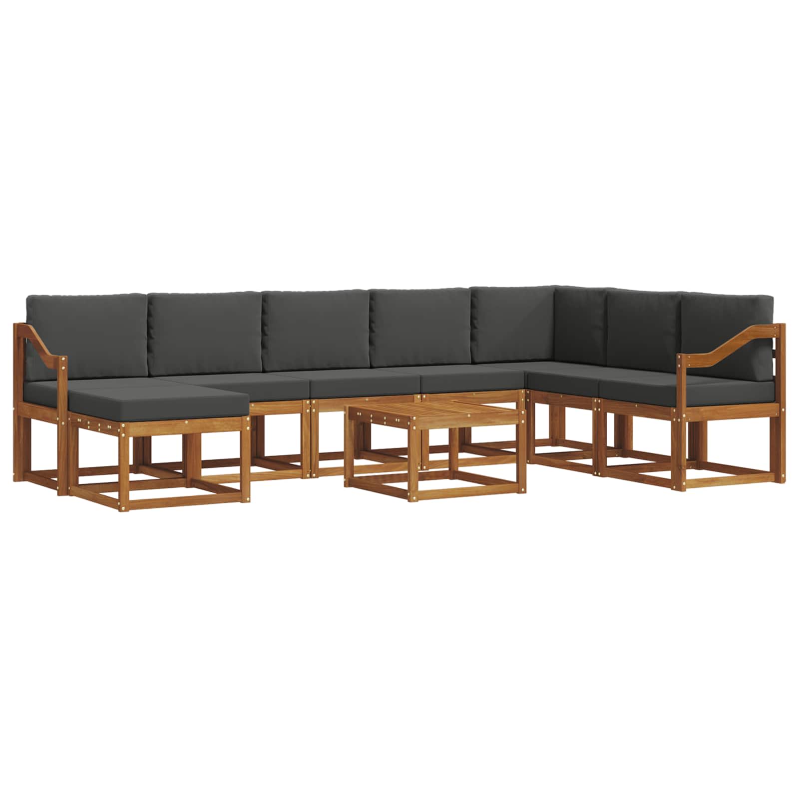 Ensemble de canapés d'extérieur 9 pcs Naturel et Anthracite - XIOS