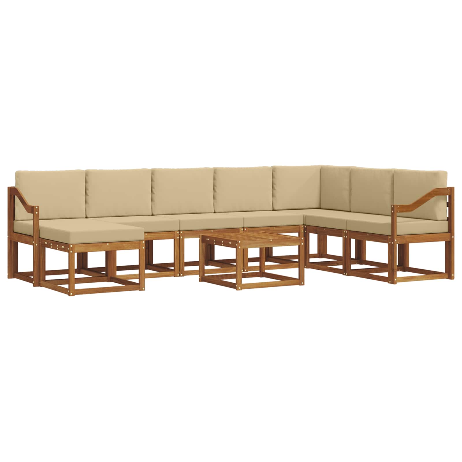 Ensemble de canapés d'extérieur 9 pcs Naturel et Beige - XIOS