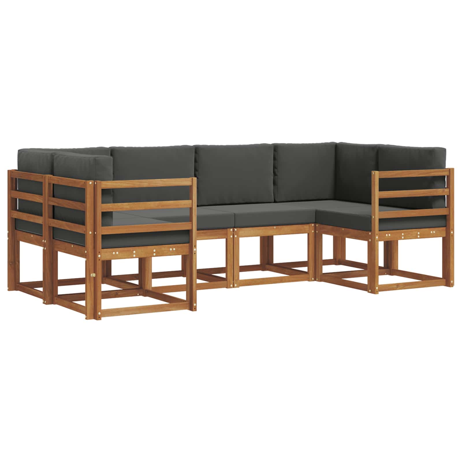 Ensemble de canapés d'extérieur 6 pcs Naturel et Anthracite - XIOS