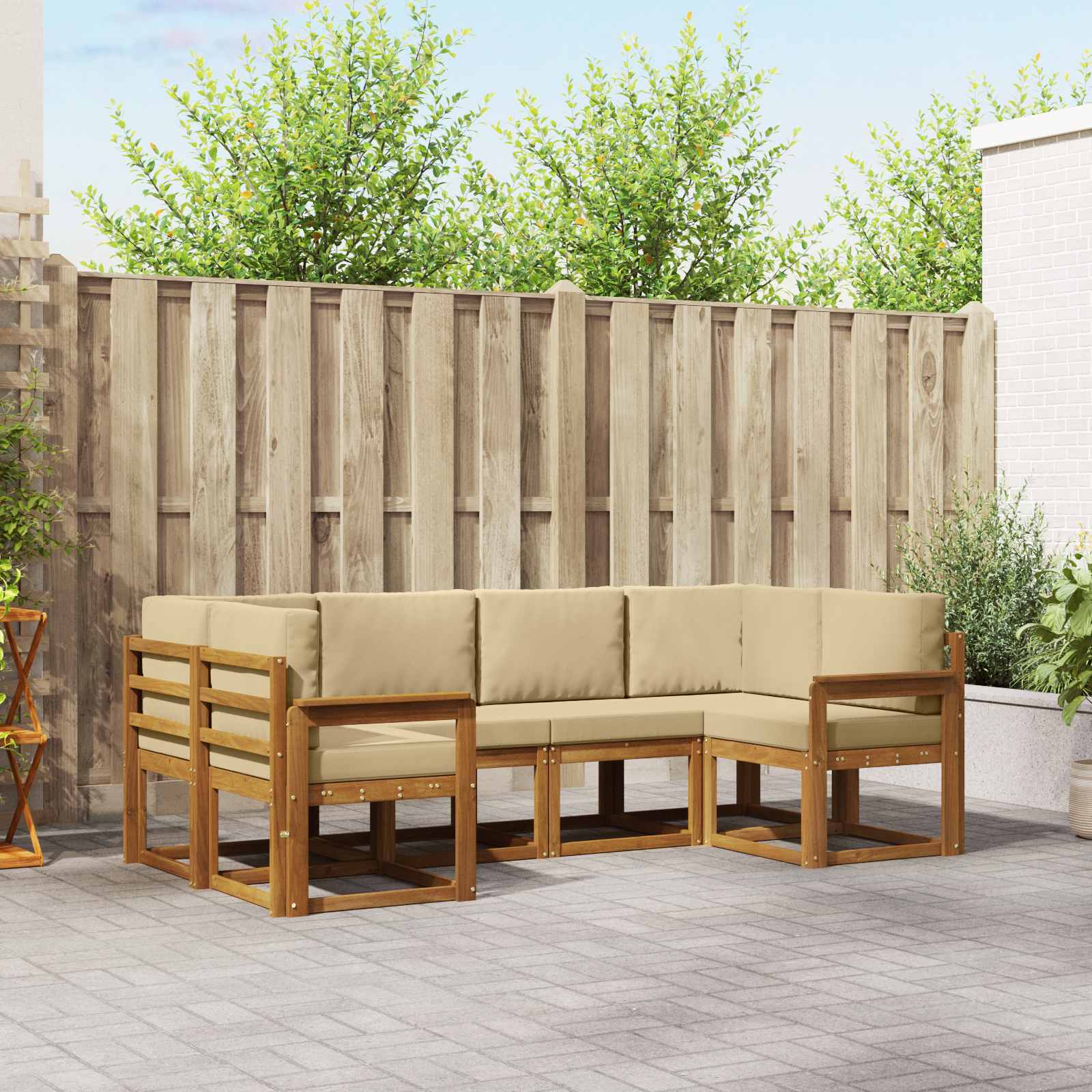 Ensemble de canapés d'extérieur 6 pcs Naturel et Beige - XIOS