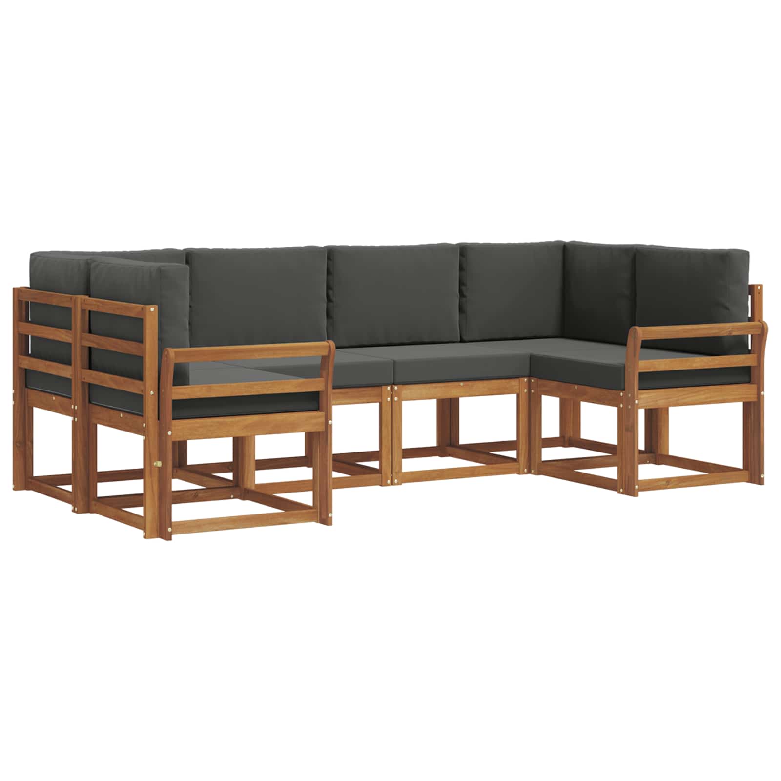 Ensemble de canapés d'extérieur 6 pcs Naturel et Anthracite - XIOS