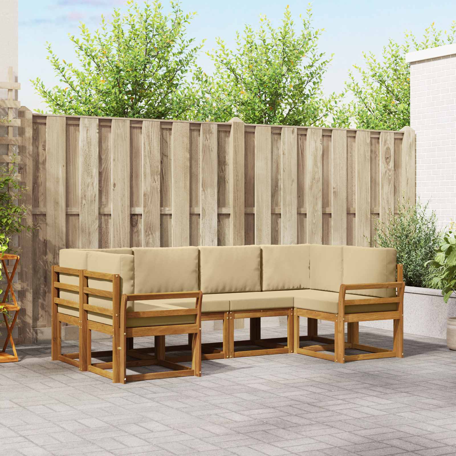 Ensemble de canapés d'extérieur 6 pcs Naturel et Beige - XIOS