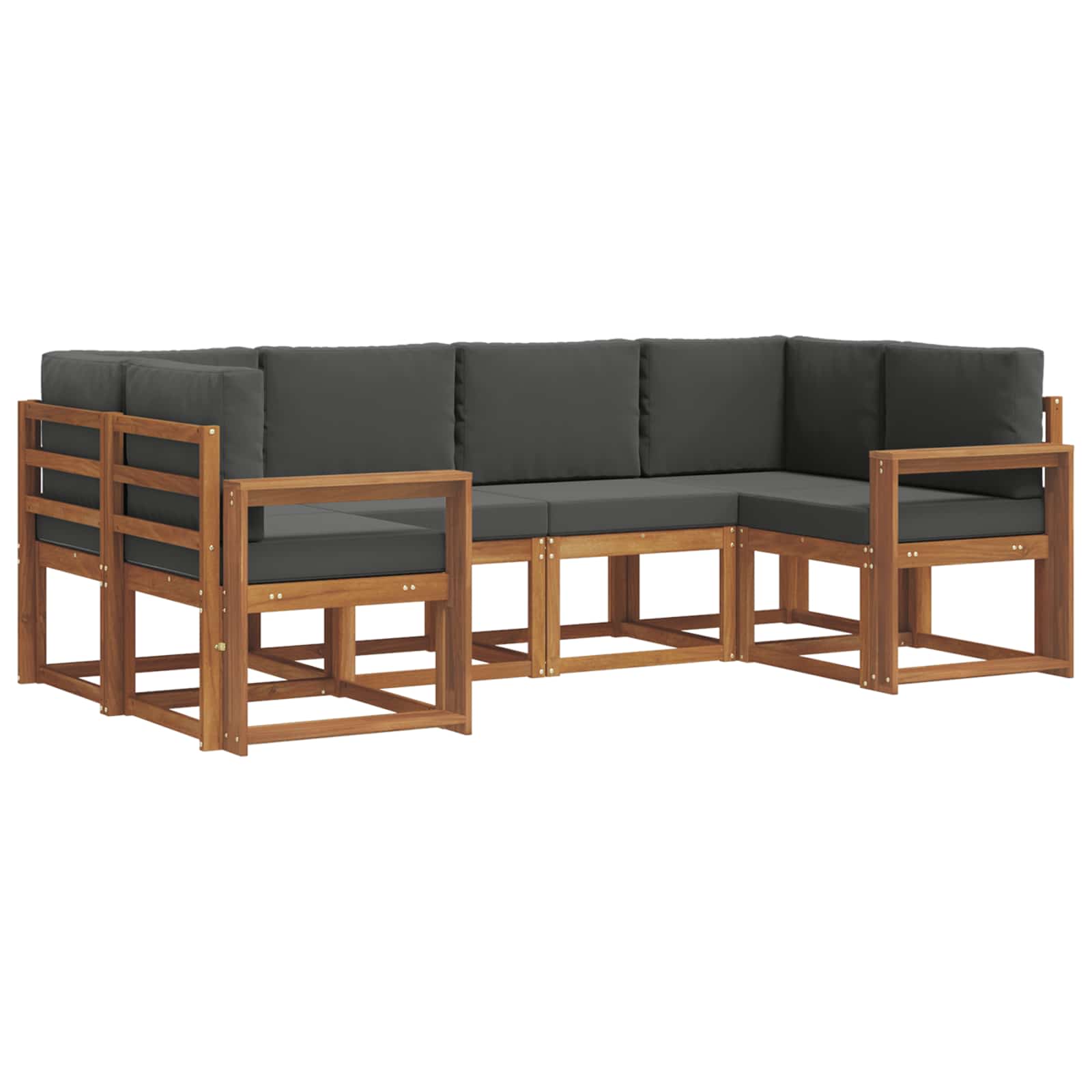 Ensemble de canapés d'extérieur 6 pcs Naturel et Anthracite - XIOS