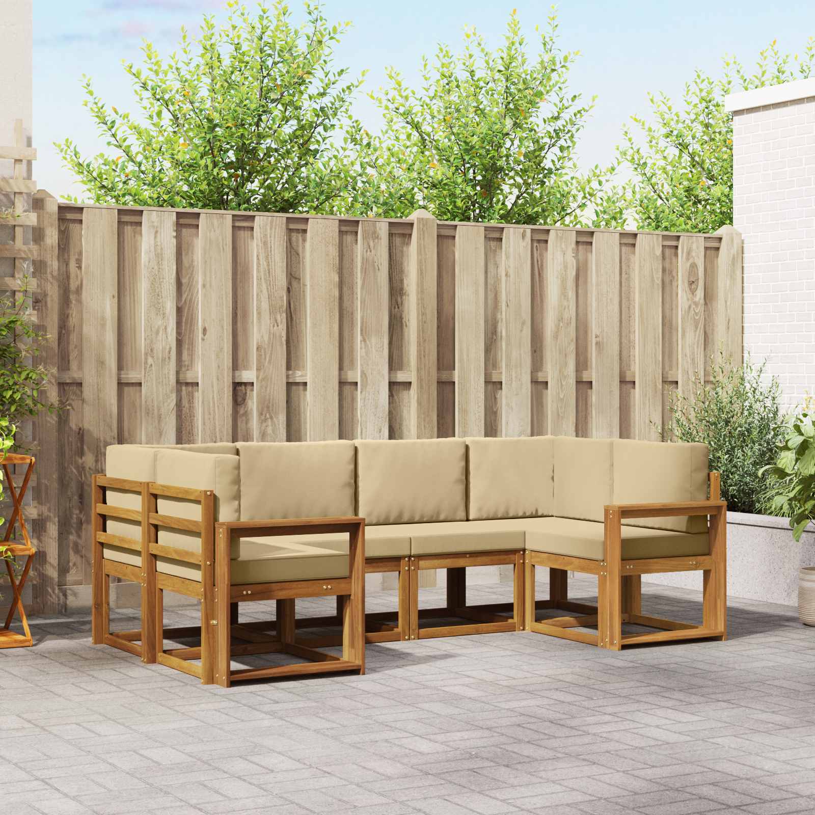 Ensemble de canapés d'extérieur 6 pcs Naturel et Beige - XIOS