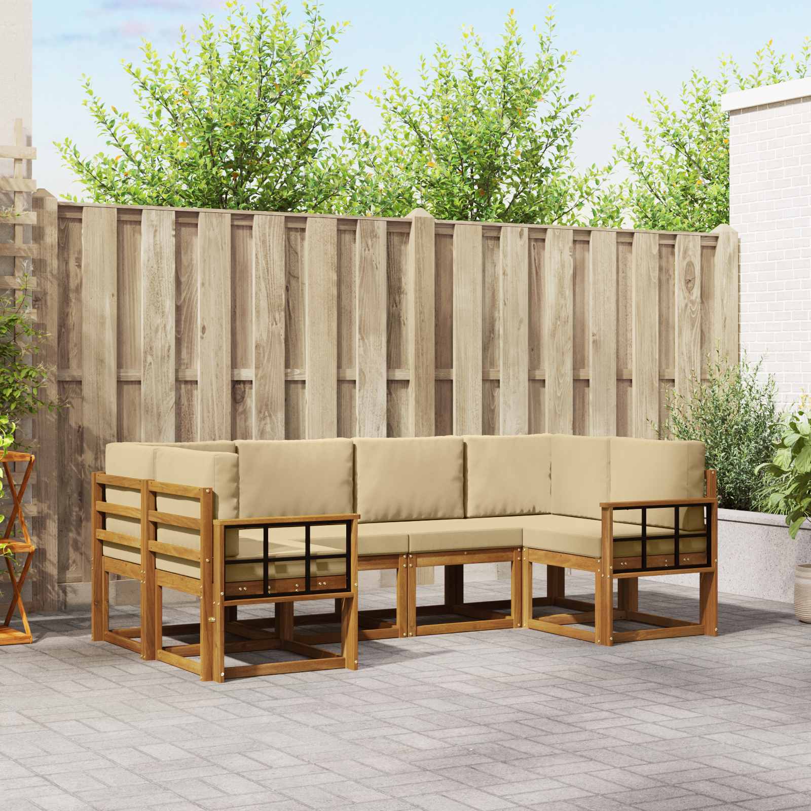 Ensemble de canapés d'extérieur 6 pcs Naturel et Beige - XIOS