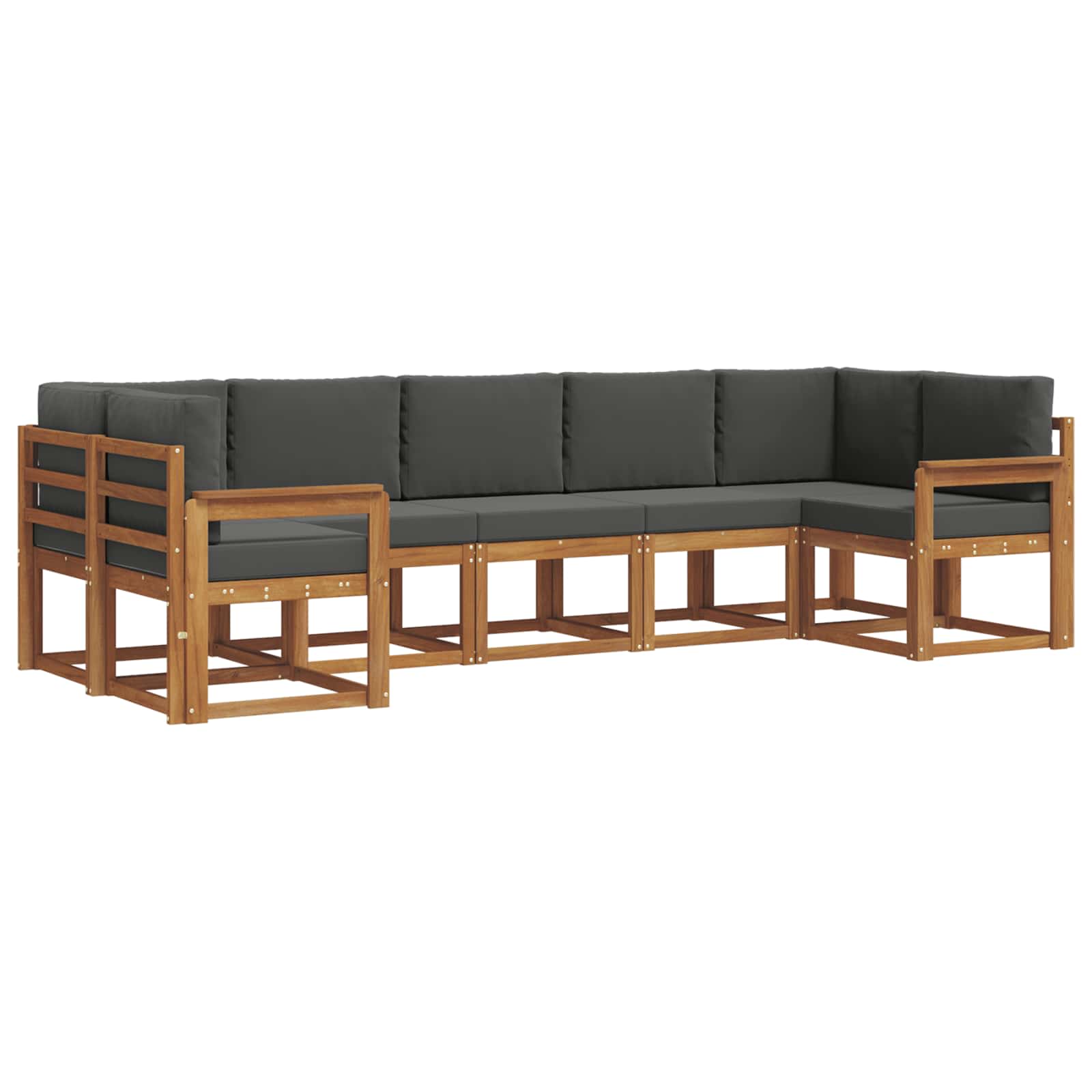 Ensemble de canapés d'extérieur 7 pcs Naturel et Anthracite - XIOS
