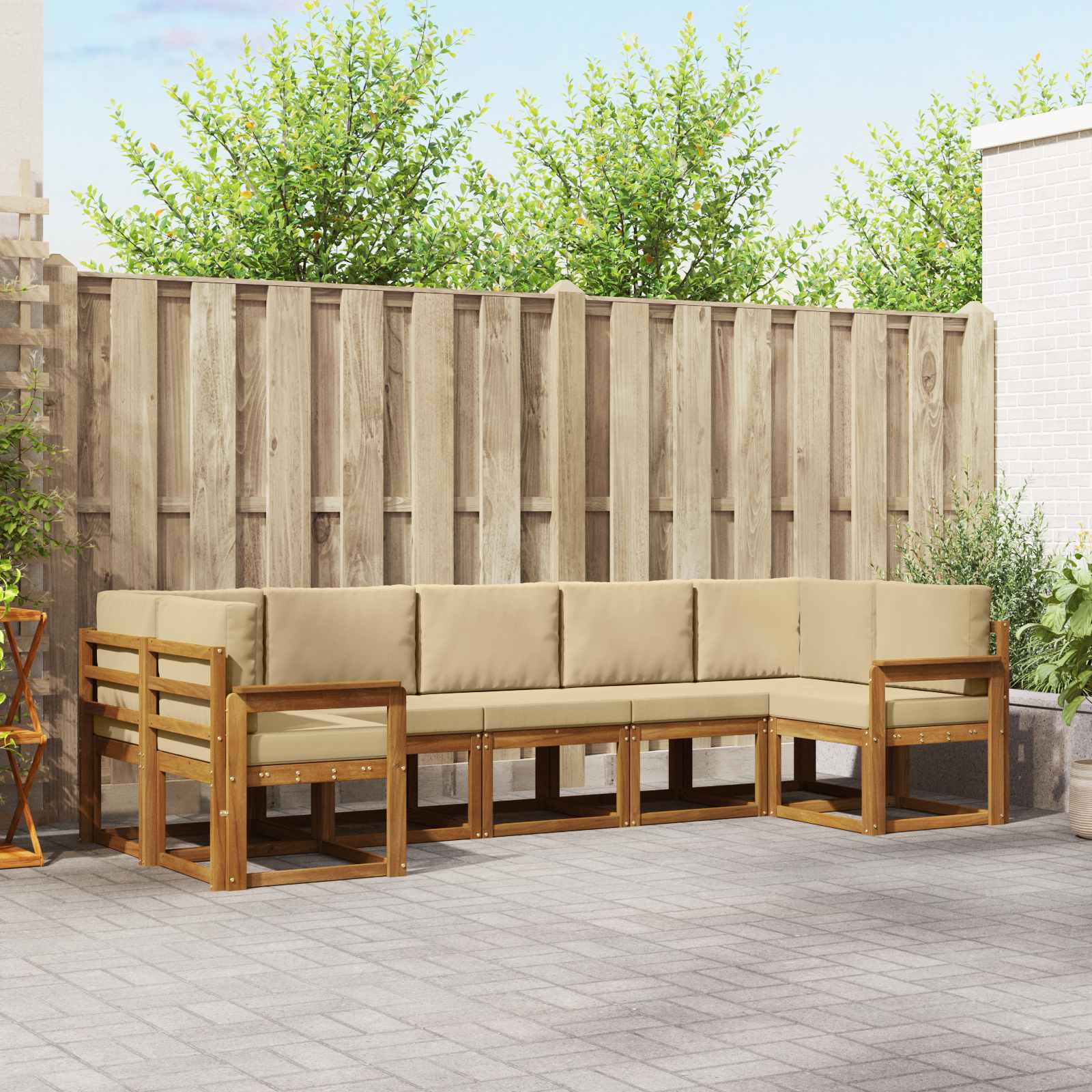 Ensemble de canapés d'extérieur 7 pcs Naturel et Beige - XIOS