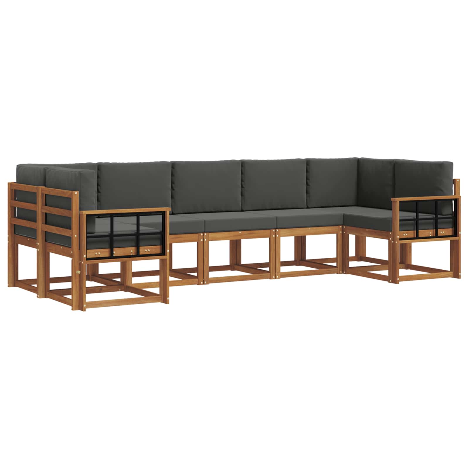 Ensemble de canapés d'extérieur 7 pcs Naturel et Anthracite - XIOS