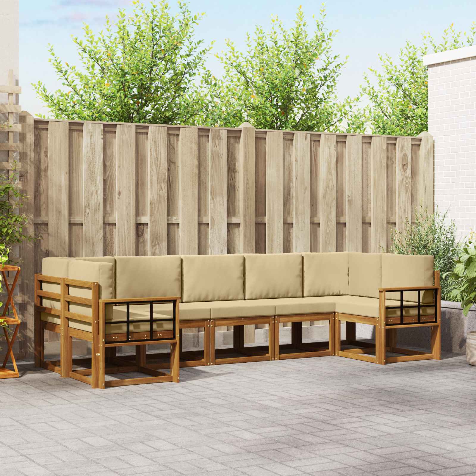 Ensemble de canapés d'extérieur 7 pcs Naturel et Beige - XIOS