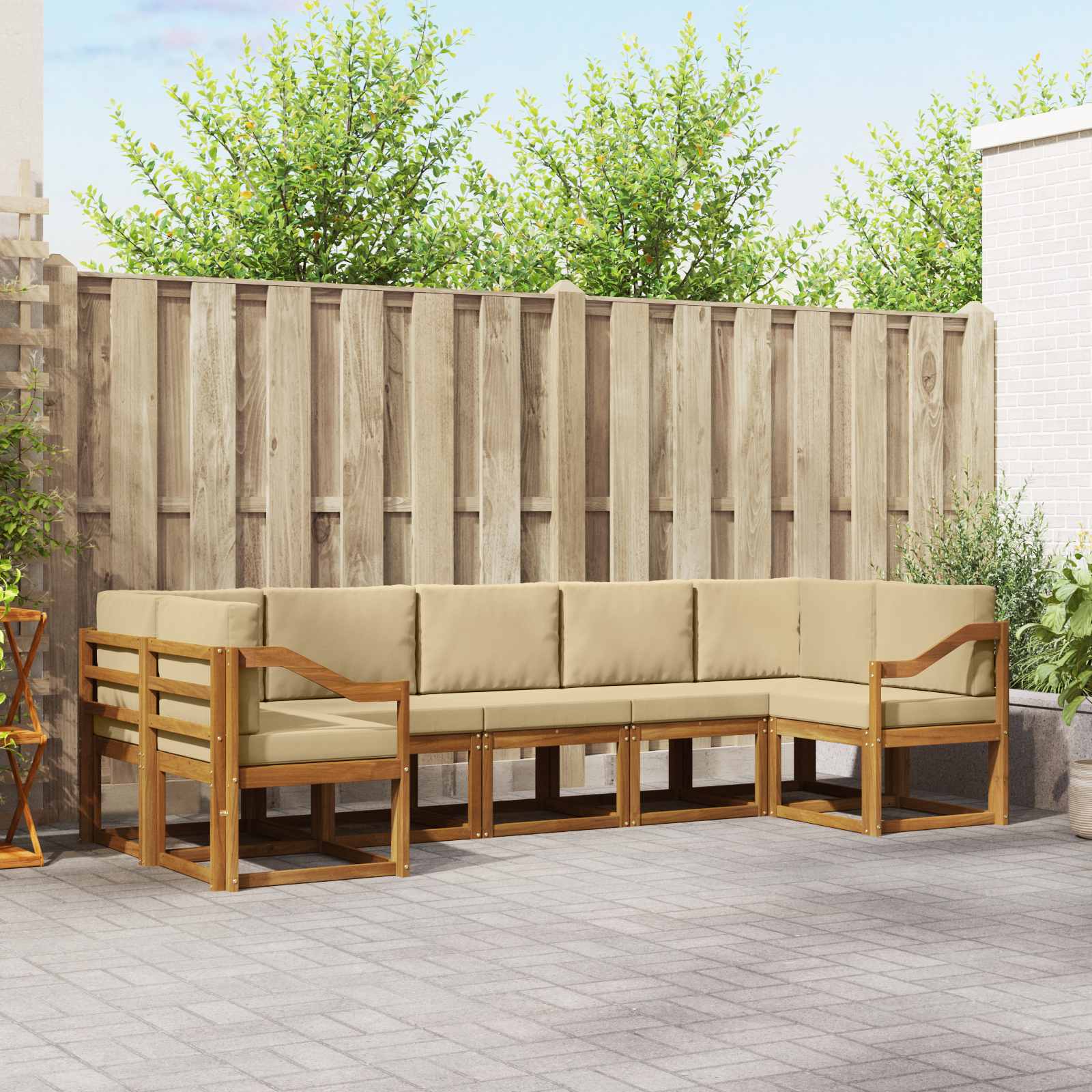 Ensemble de canapés d'extérieur 7 pcs Naturel et Beige - XIOS