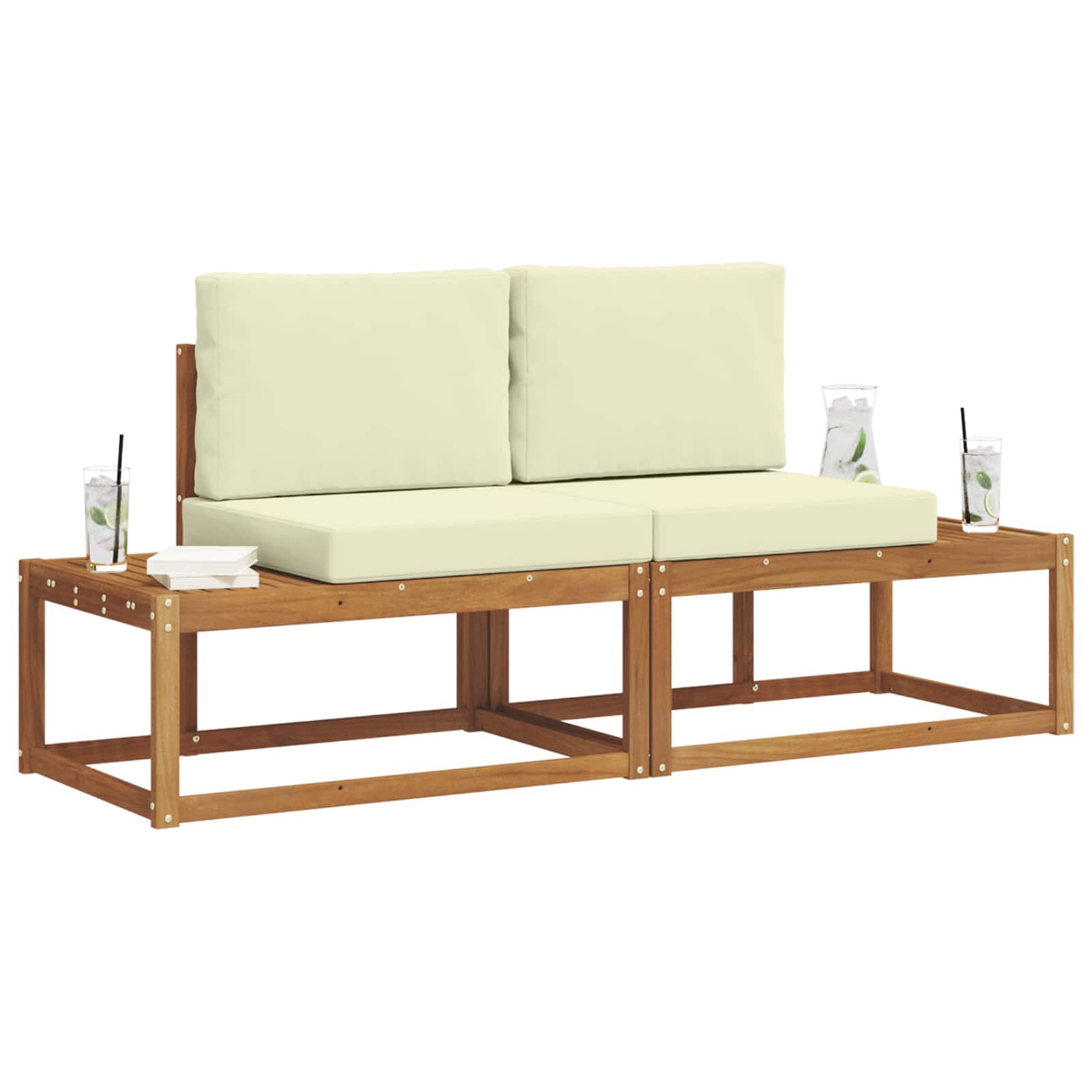 Ensemble de canapés d'extérieur avec coussin 2 pcs Naturel - XIOS