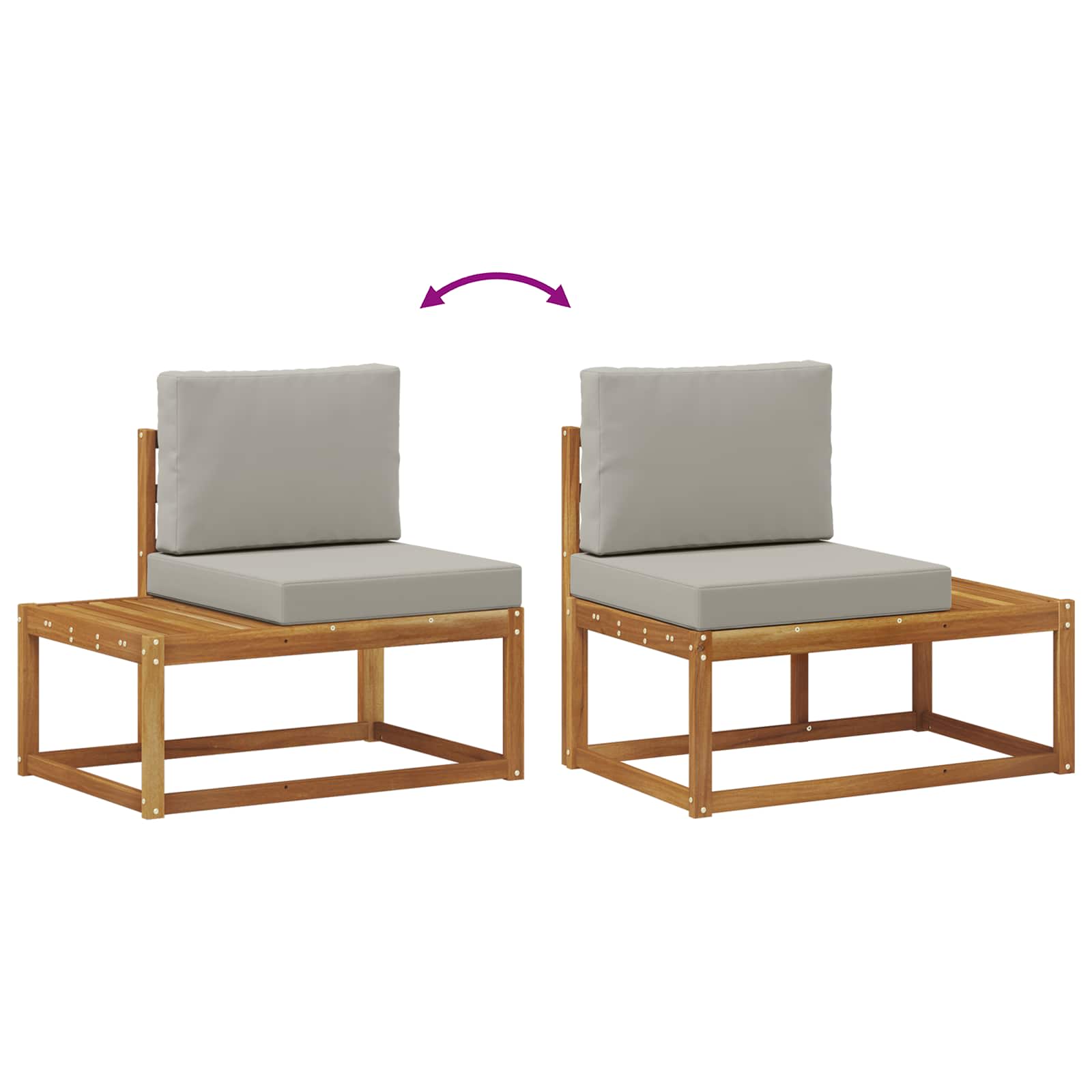 Ensemble de canapés d'extérieur avec coussin 3 pcs Naturel - XIOS