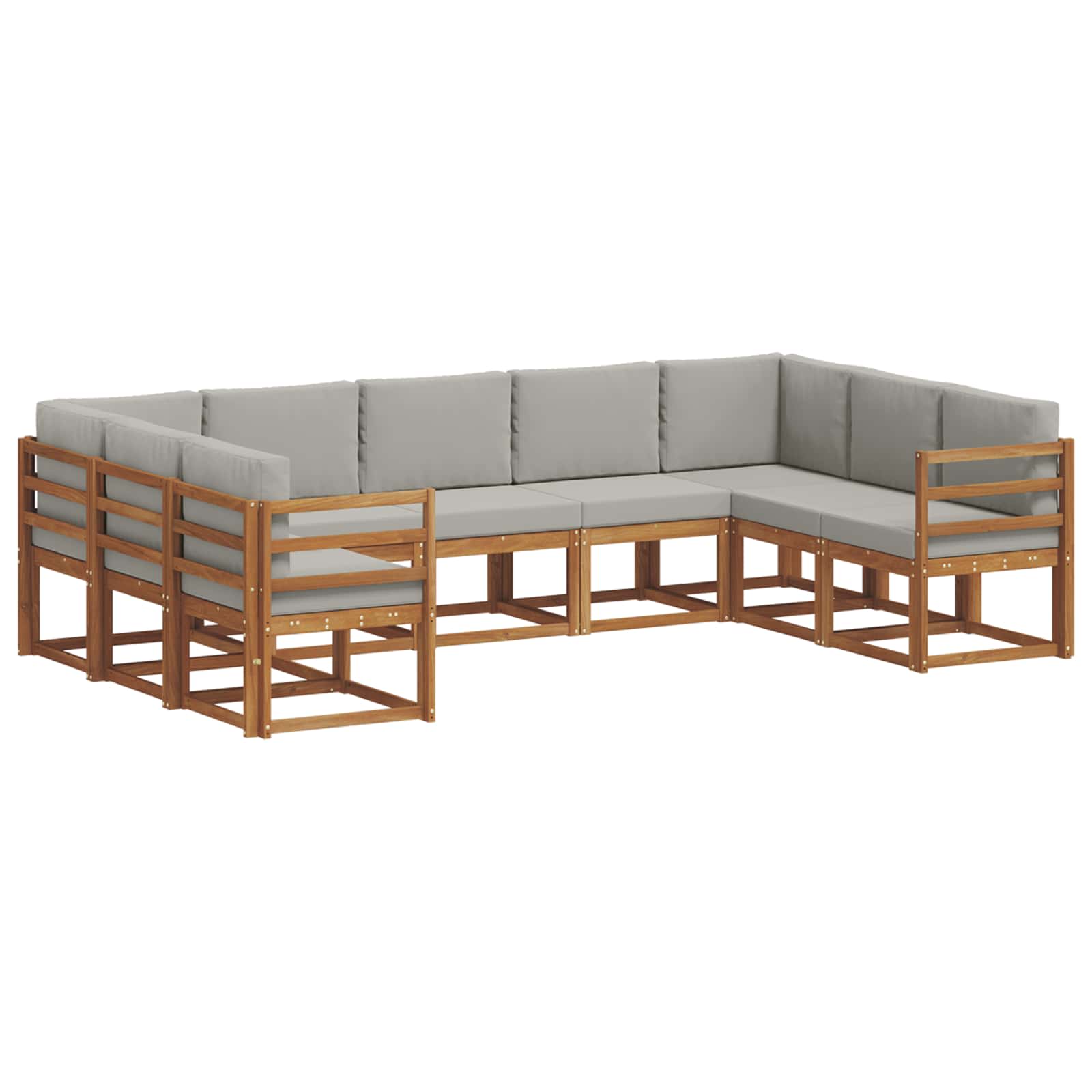 Ensemble de canapés d'extérieur 9 pcs Gris Naturel et Clair - XIOS