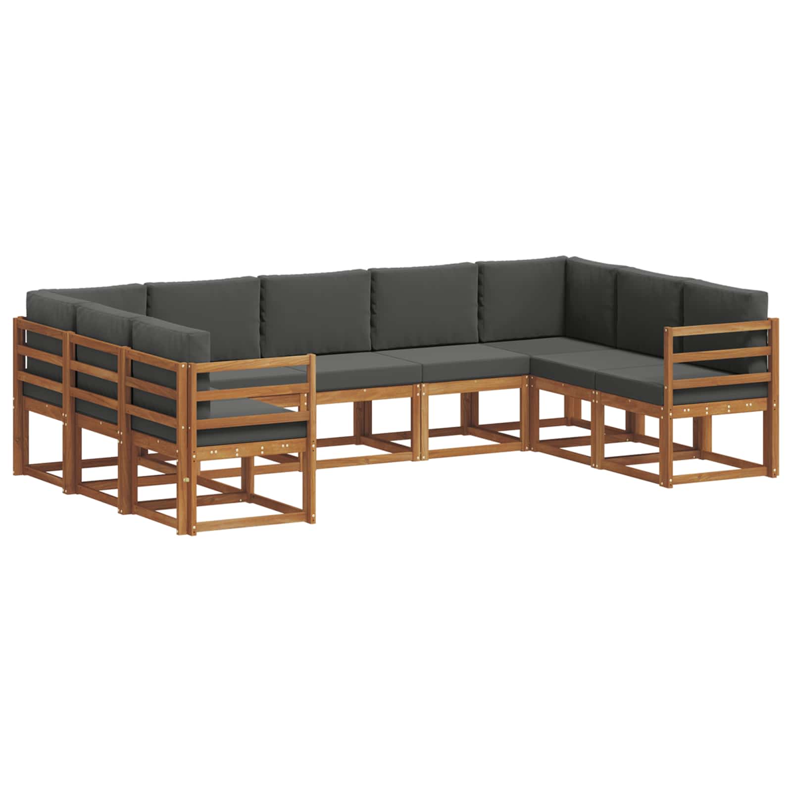 Ensemble de canapés d'extérieur 9 pcs Naturel et Anthracite - XIOS