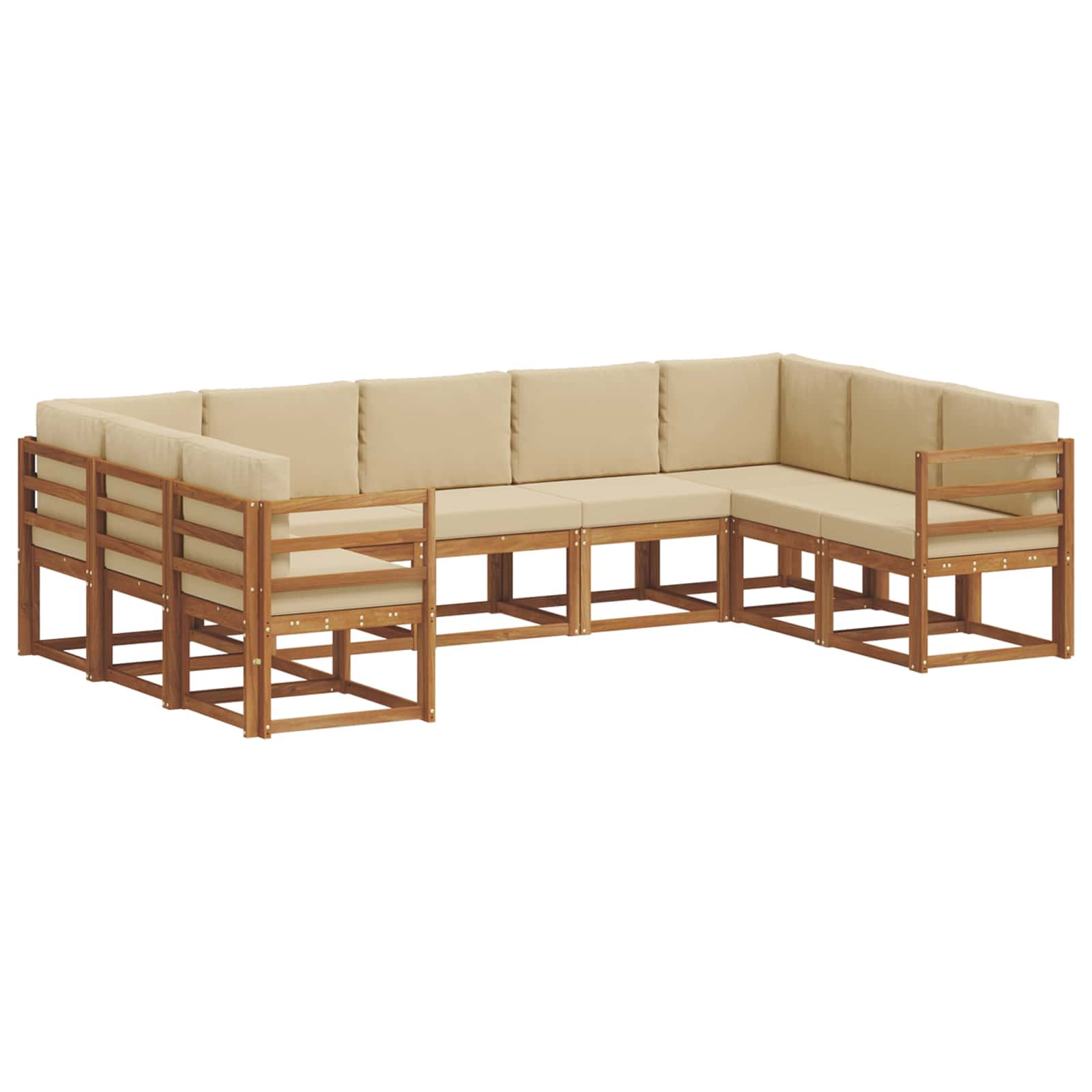 Ensemble de canapés d'extérieur 9 pcs Naturel et Beige - XIOS