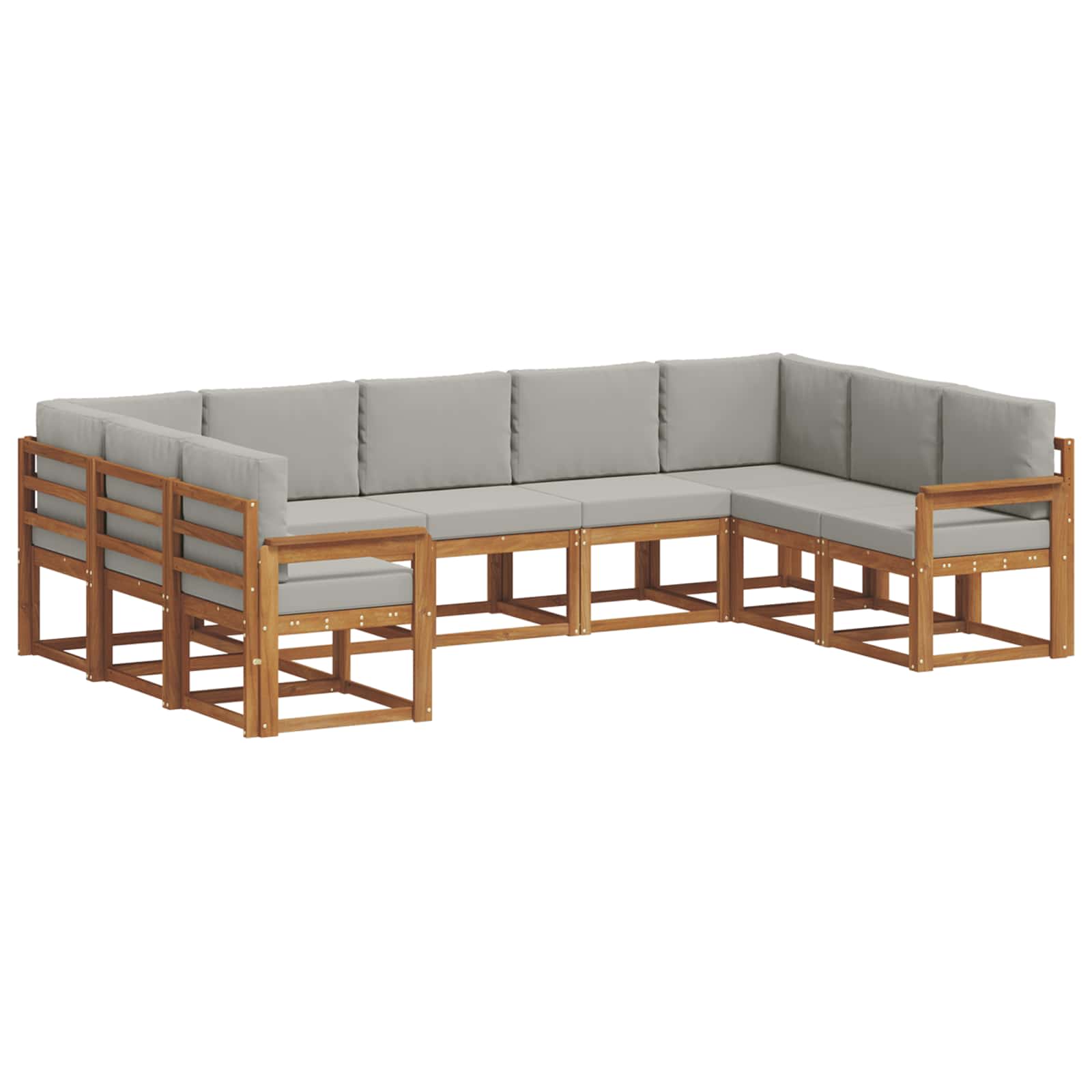 Ensemble de canapés d'extérieur 9 pcs Gris Naturel et Clair - XIOS