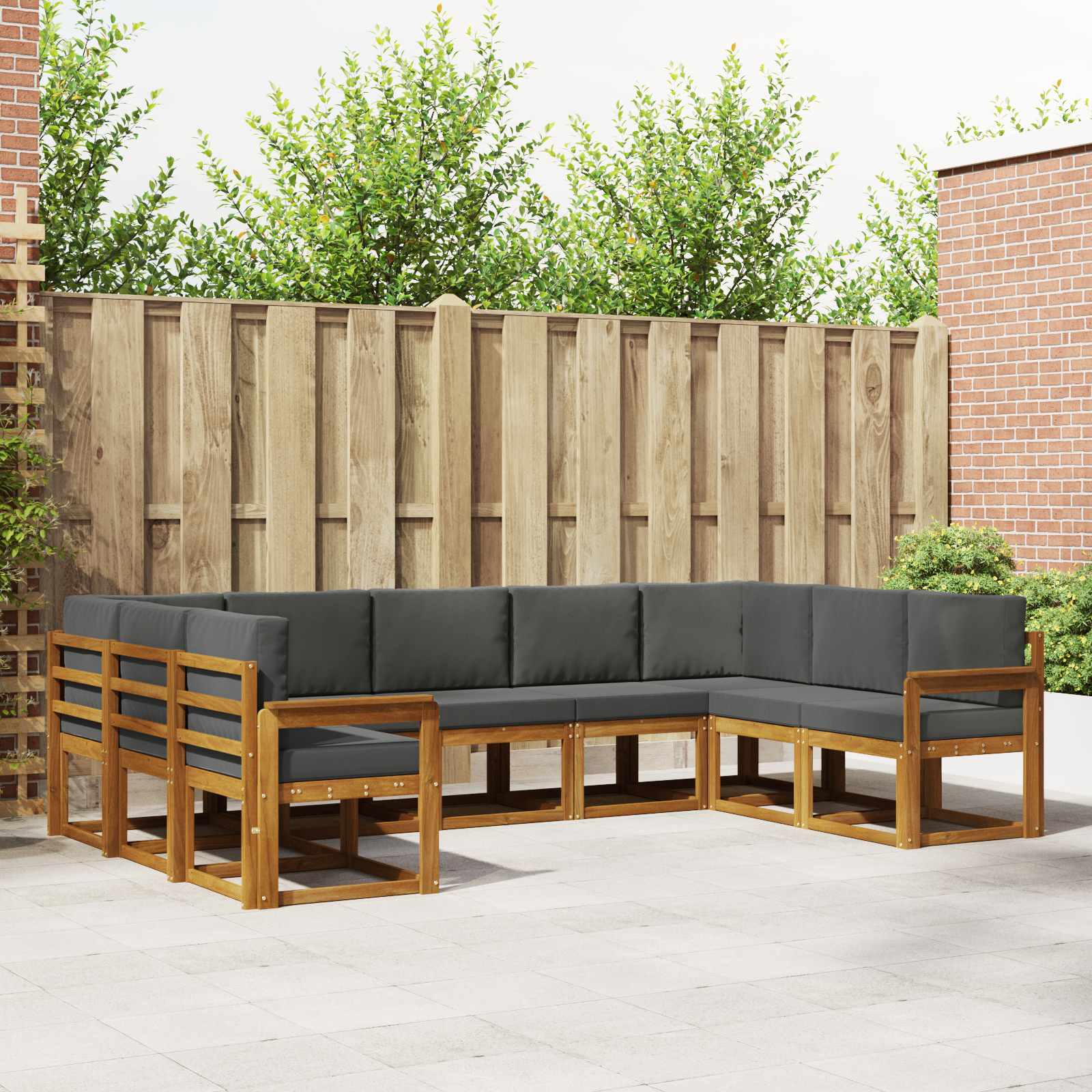Ensemble de canapés d'extérieur 9 pcs Naturel et Anthracite - XIOS