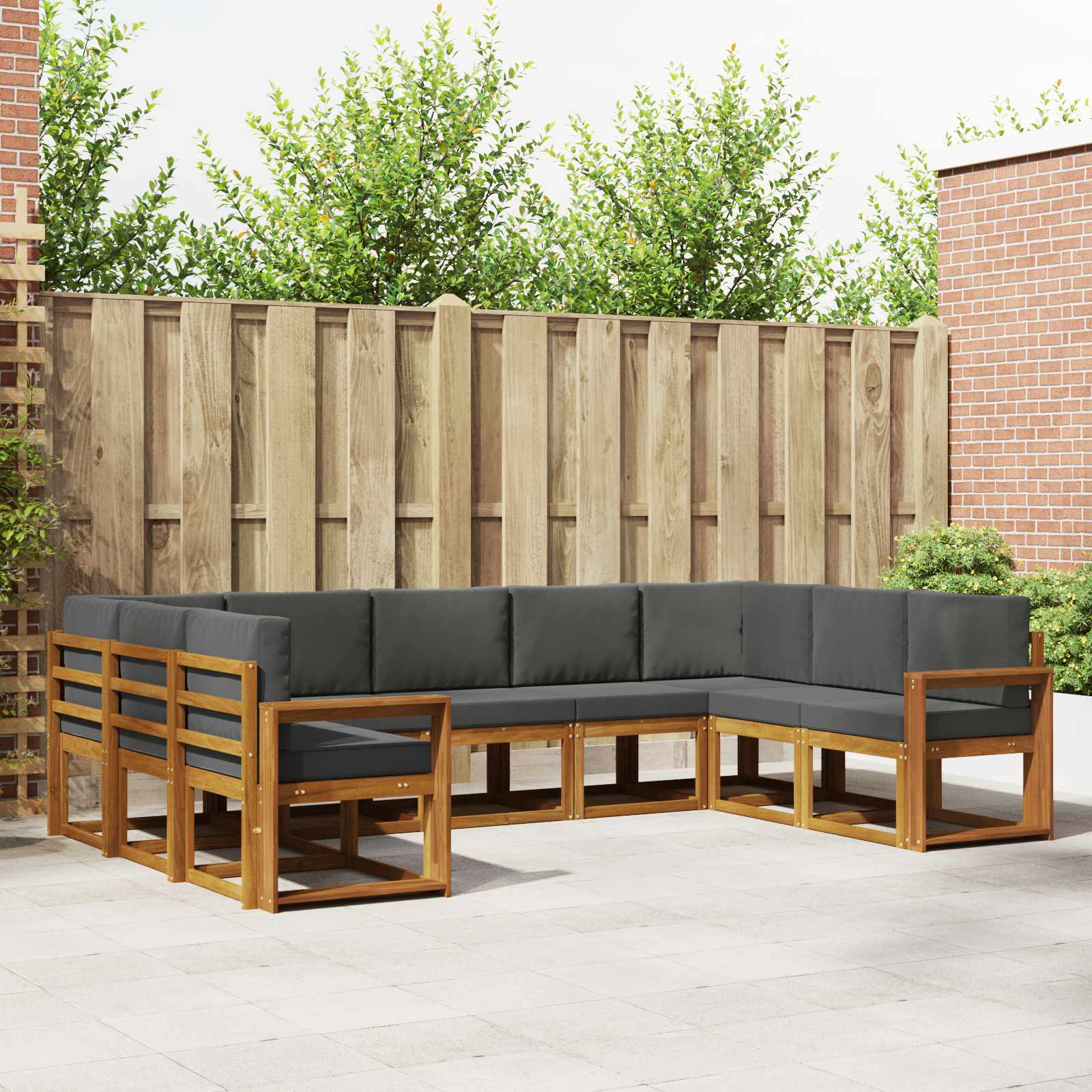 Ensemble de canapés d'extérieur 9 pcs Naturel et Anthracite - XIOS