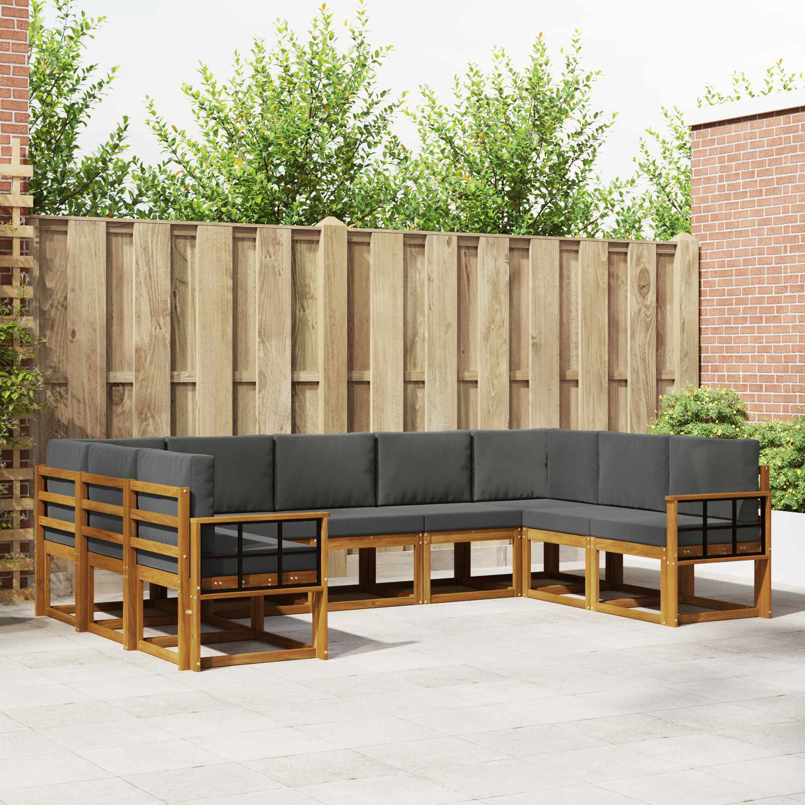 Ensemble de canapés d'extérieur 9 pcs Naturel et Anthracite - XIOS