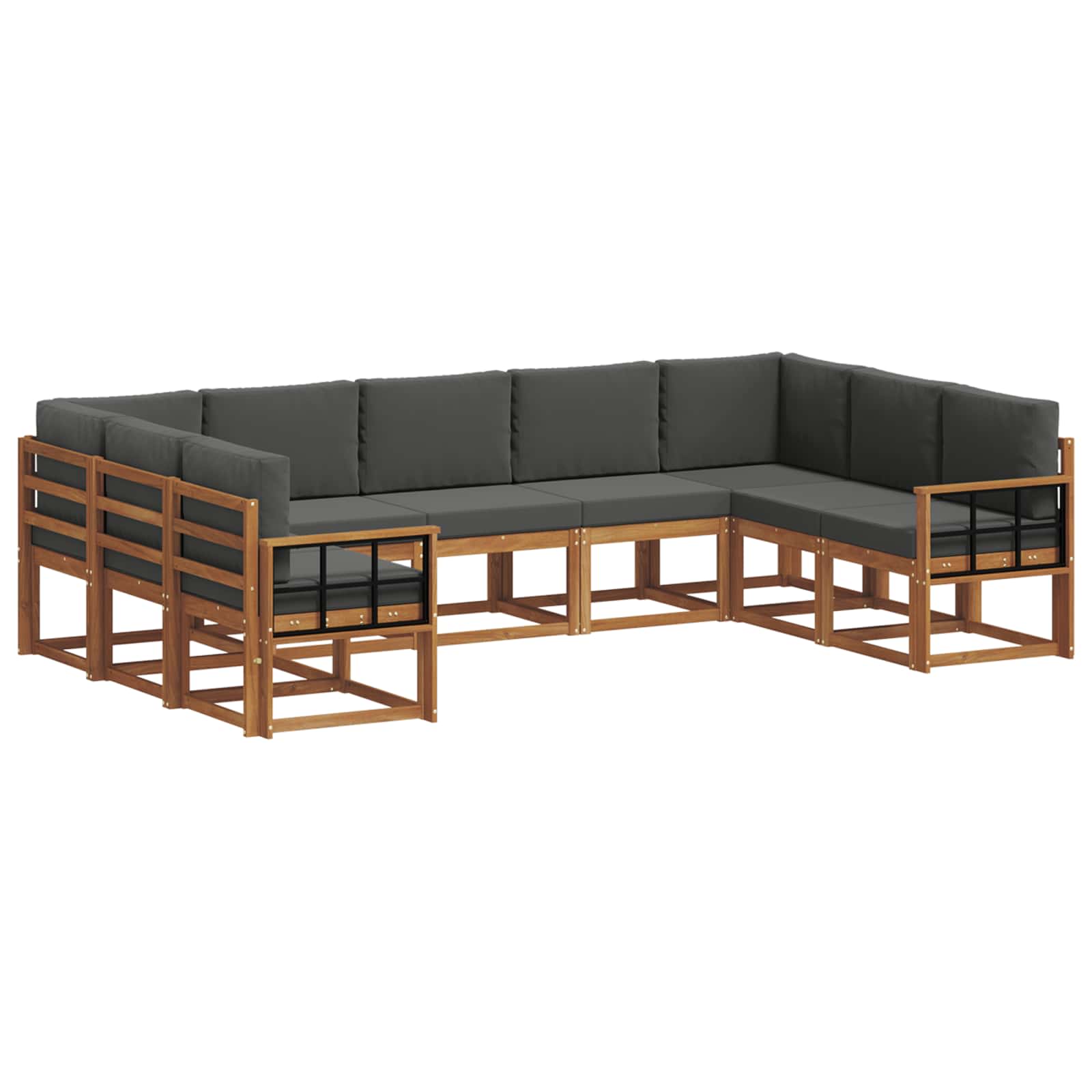Ensemble de canapés d'extérieur 9 pcs Naturel et Anthracite - XIOS