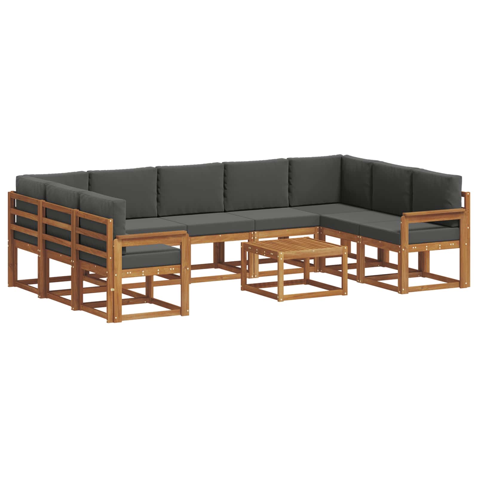 Ensemble de canapés d'extérieur 10 pcs Naturel et Anthracite - XIOS