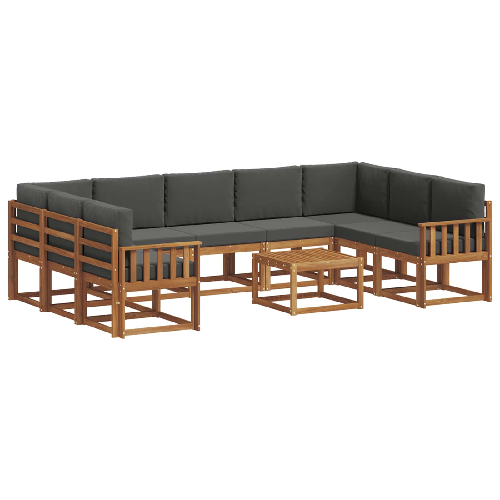 Ensemble de canapés d'extérieur 10 pcs Naturel et Anthracite - XIOS