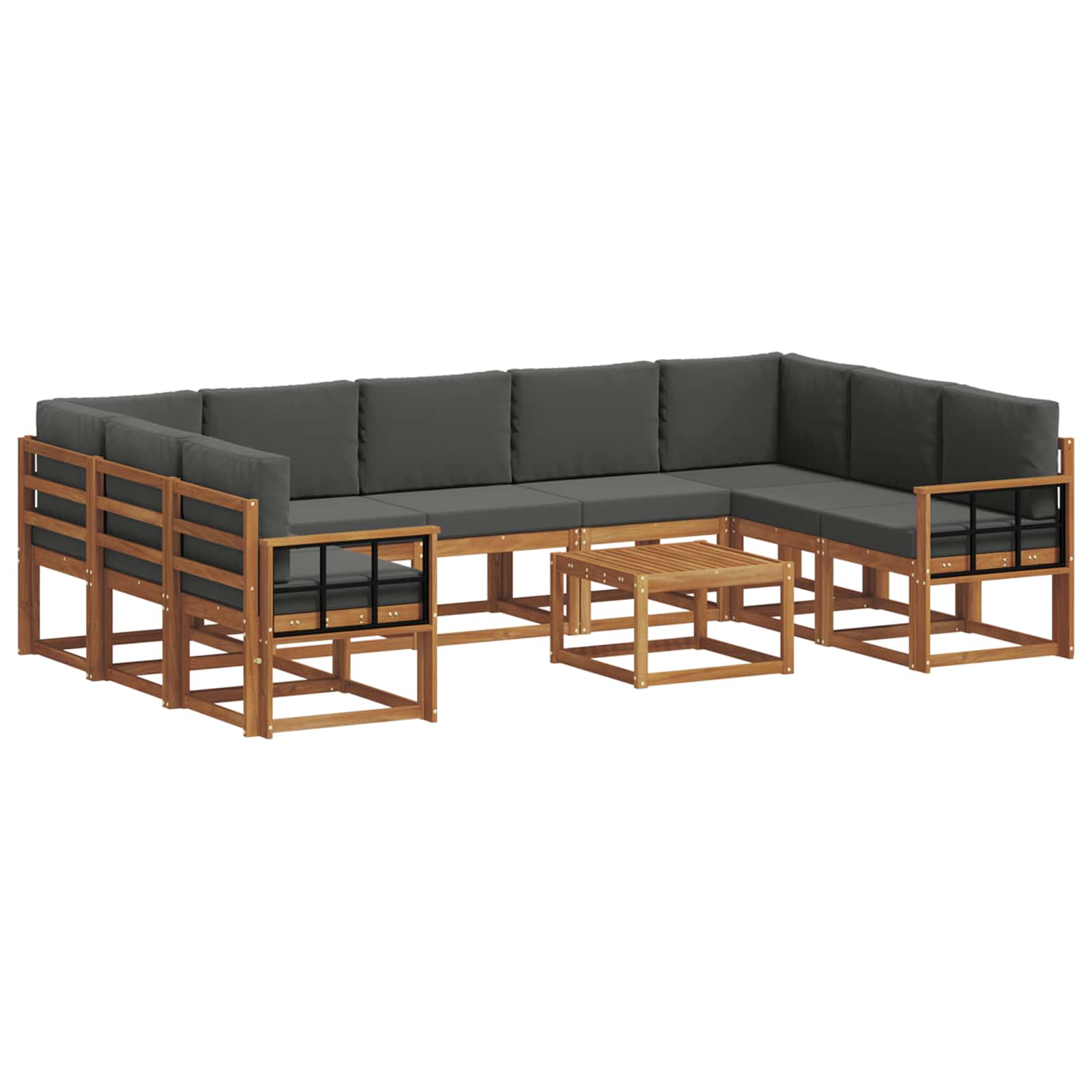 Ensemble de canapés d'extérieur 10 pcs Naturel et Anthracite - XIOS