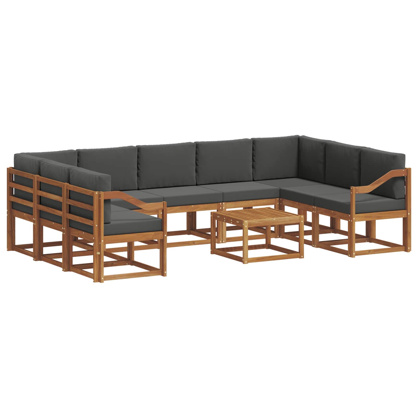 Ensemble de canapés d'extérieur 10 pcs Naturel et Anthracite - XIOS