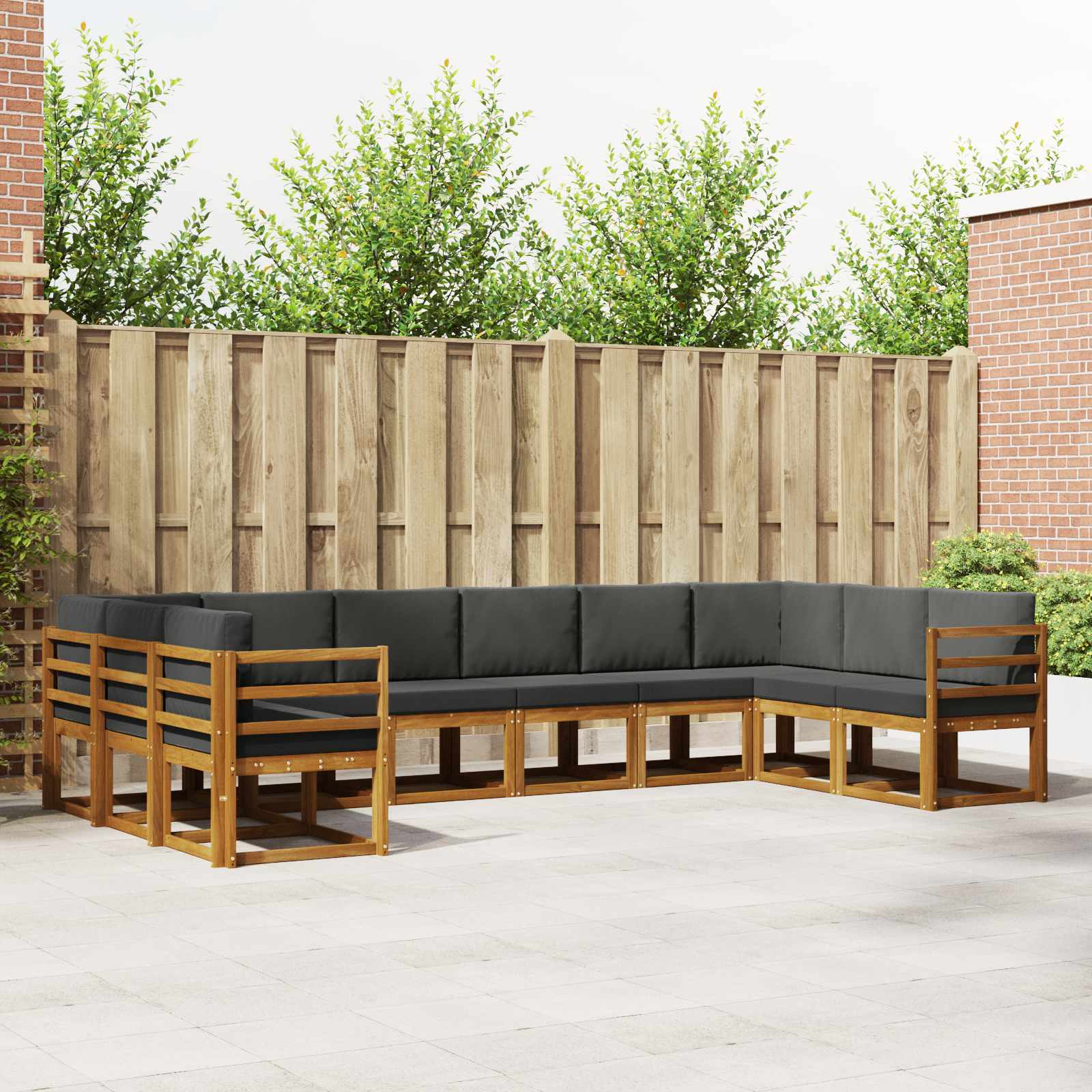 Ensemble de canapés d'extérieur 10 pcs Naturel et Anthracite - XIOS