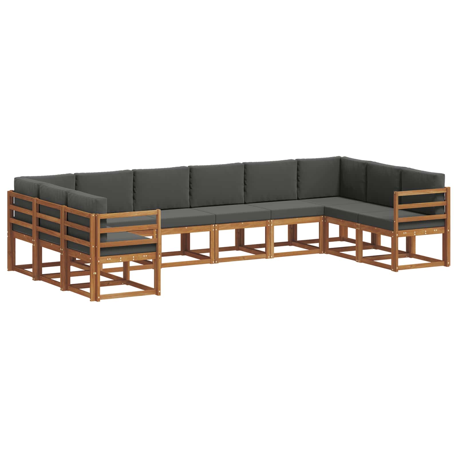 Ensemble de canapés d'extérieur 10 pcs Naturel et Anthracite - XIOS