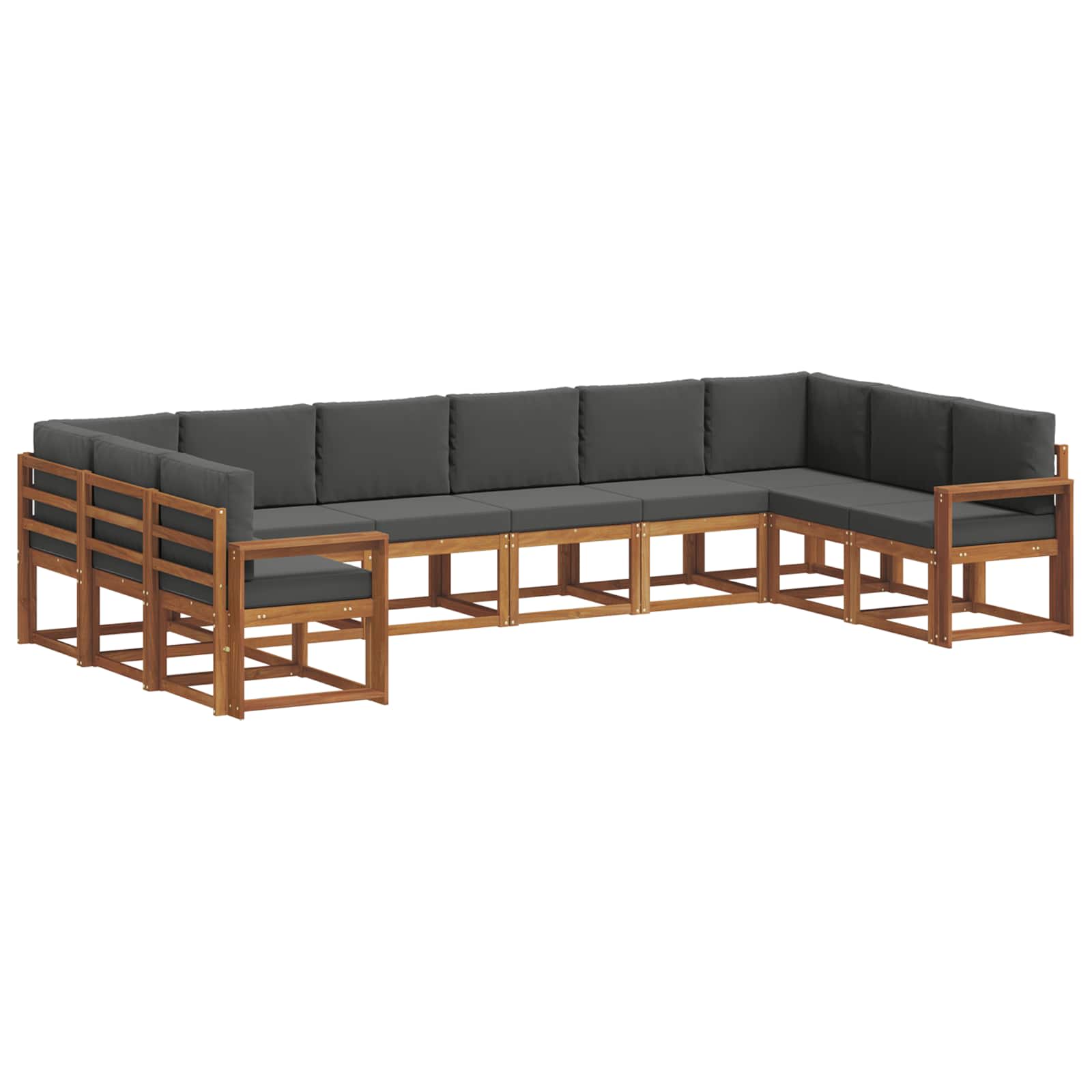 Ensemble de canapés d'extérieur 10 pcs Naturel et Anthracite - XIOS