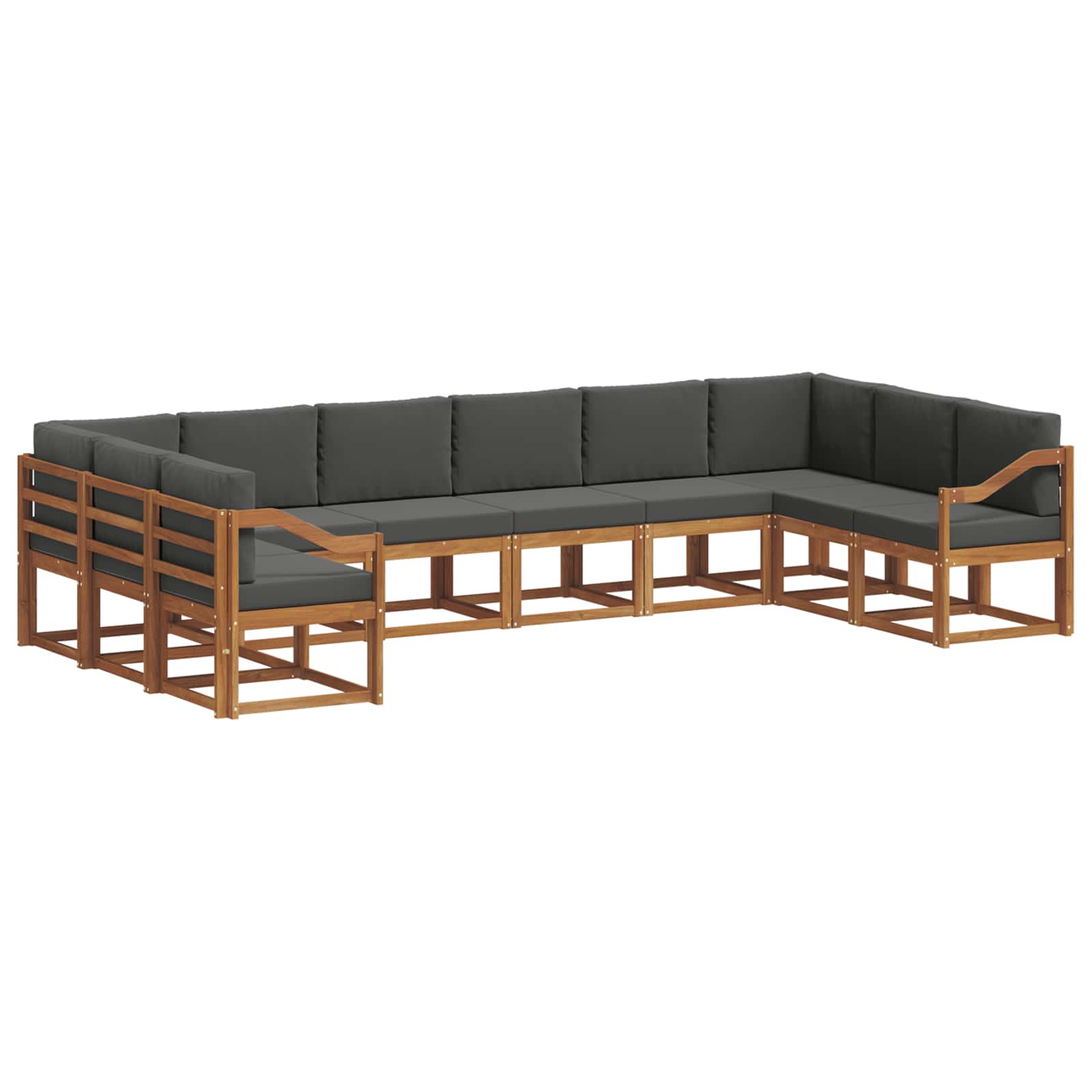 Ensemble de canapés d'extérieur 10 pcs Naturel et Anthracite - XIOS