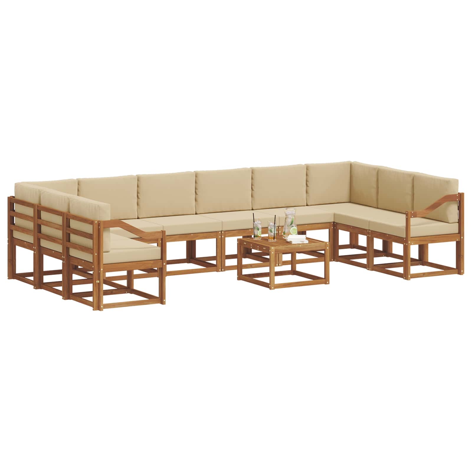 Ensemble de canapés d'extérieur 11 pcs Naturel et Beige - XIOS