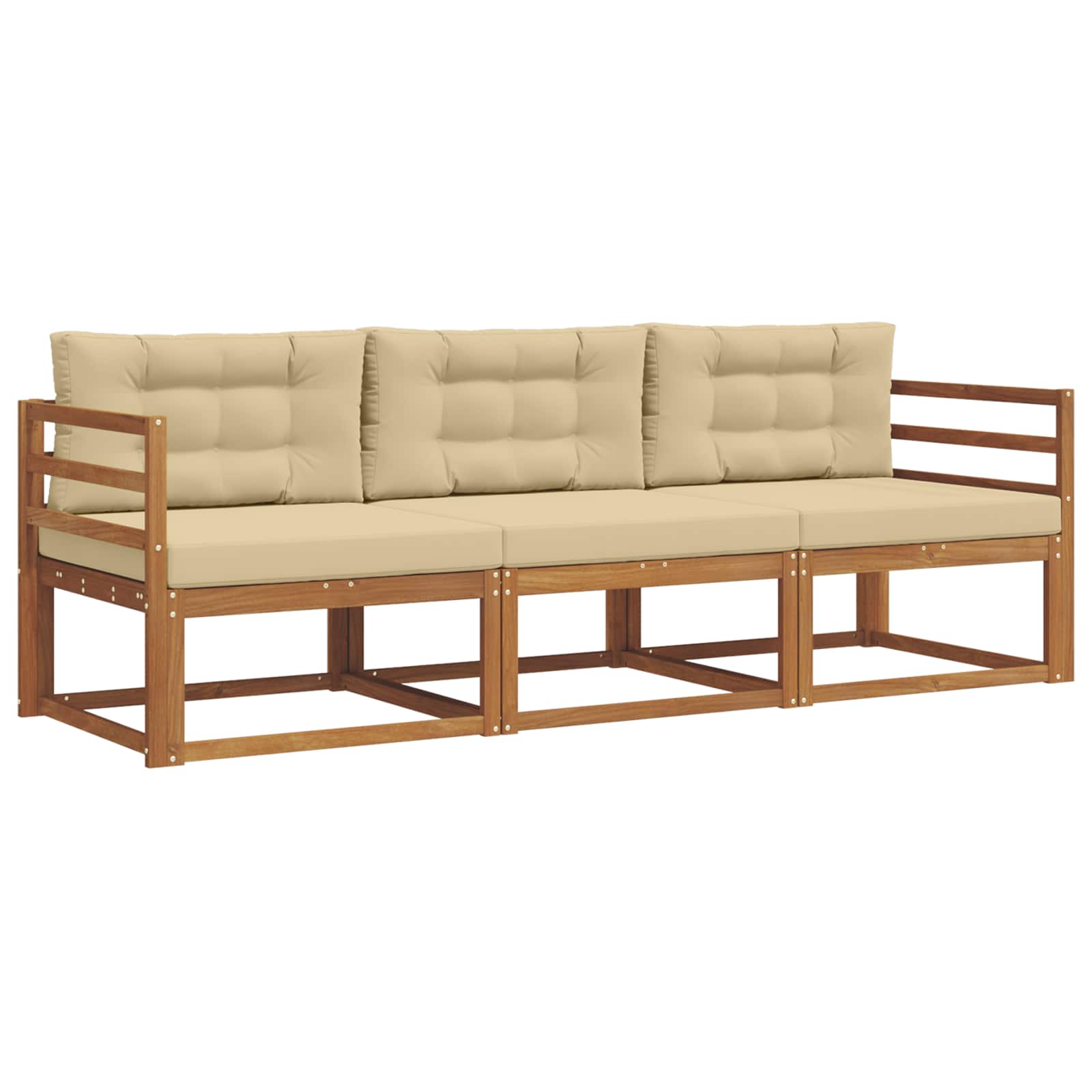 Ensemble de canapés d'extérieur 3 pcs Naturel et Beige - XIOS