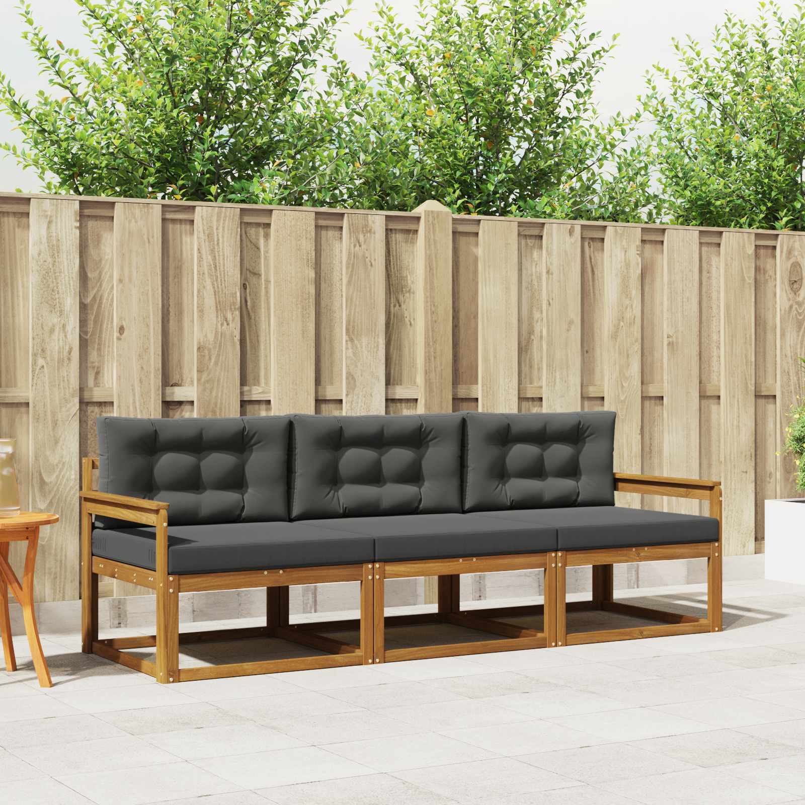 Ensemble de canapés d'extérieur 3 pcs Naturel et Anthracite - XIOS