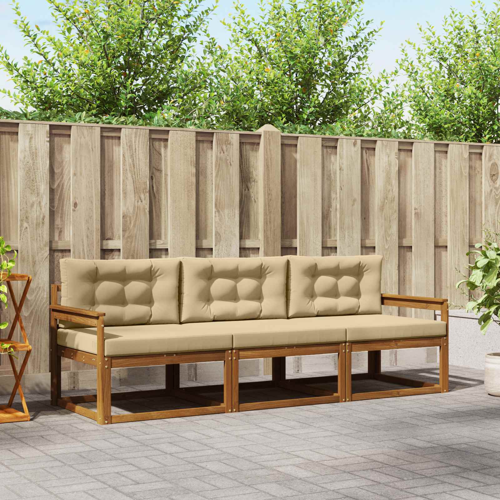 Ensemble de canapés d'extérieur 3 pcs Naturel et Beige - XIOS