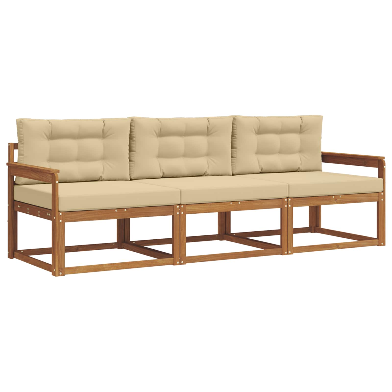 Ensemble de canapés d'extérieur 3 pcs Naturel et Beige - XIOS